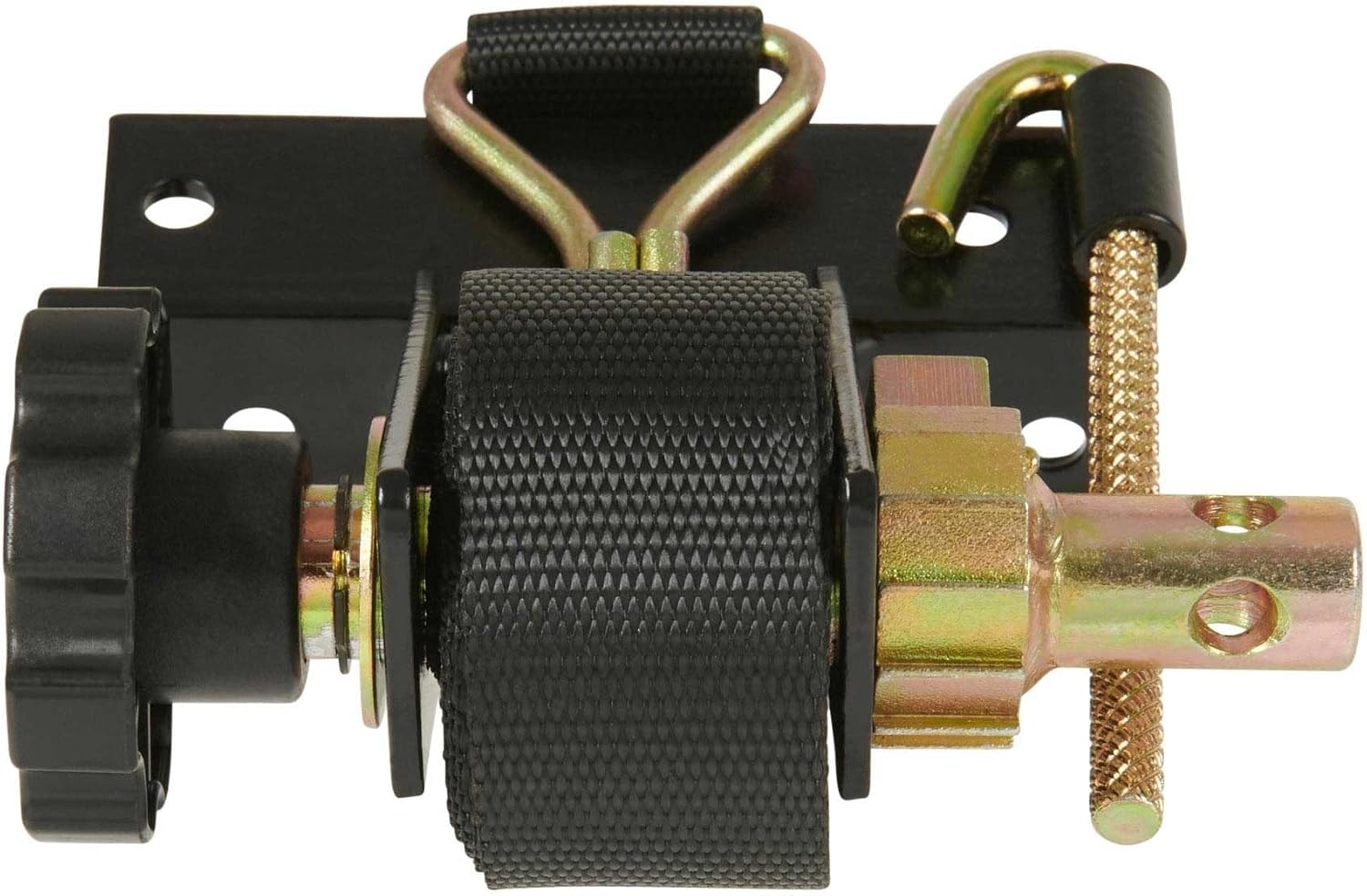 Mytee Products 1-1/2" x 7' Black Ladder Rack Ratchet Straps with J-Hook (2 Pair) - 500 lbs Square Tube Mount - Retractable Ratchet Tie Down Strap for Roof Rack - Image 9