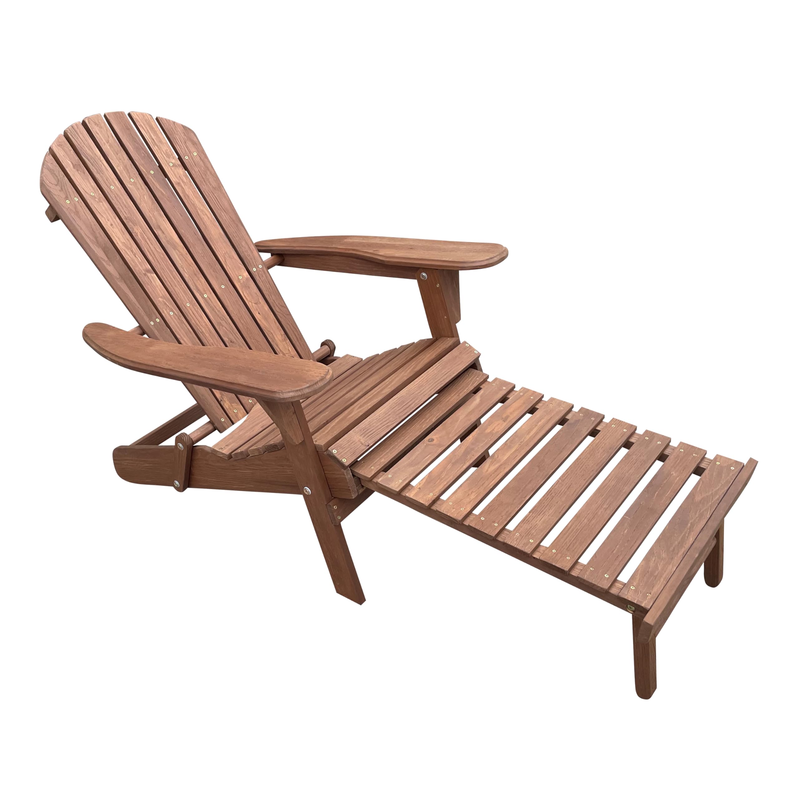AXI Alexa Chaise Adirondack avec Repose-Pieds, Pliable, Couleur Café | Transat De Jardin/Bain De Soleil / 100% Bois De Pruche, pour 1 Personne, avec Accoudoirs Et Dossier Haut | 147 X 78,5 X 89 Cm