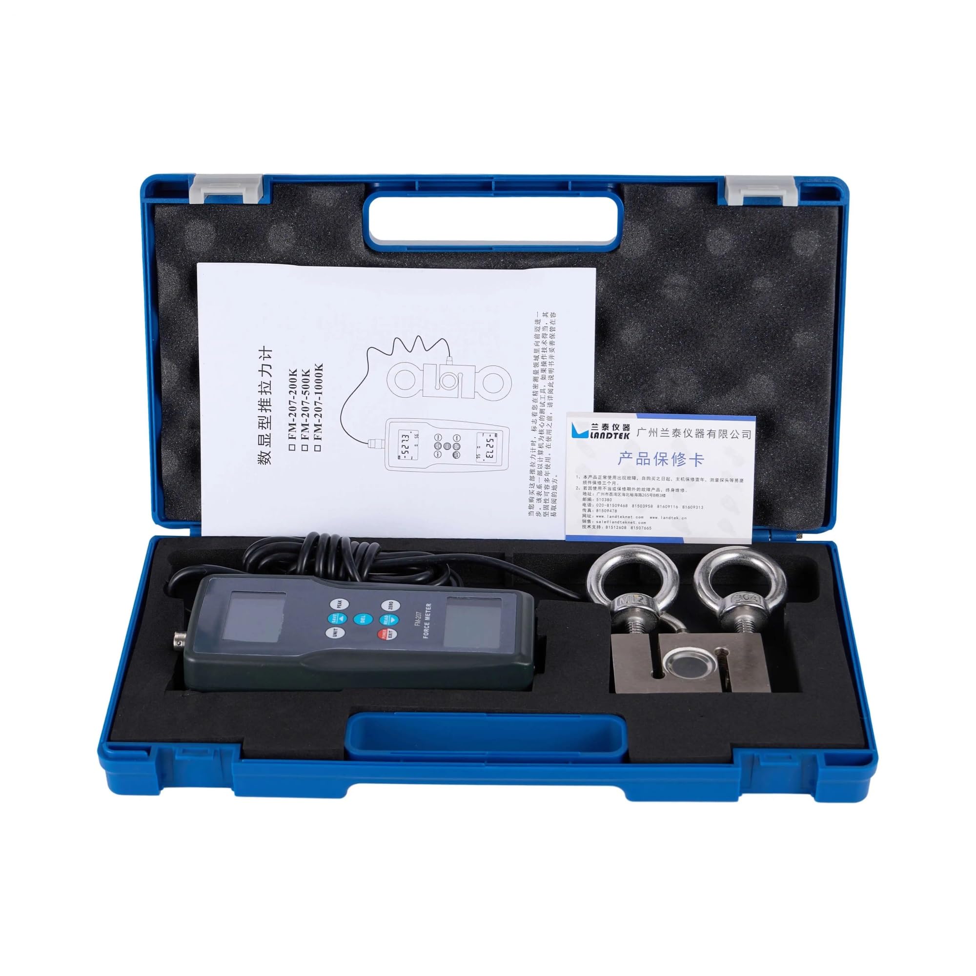 Medidor de fuerza digital, medidor de tracción FM-207-1000K, medidor de empuje de fuerza de inserción y extracción de 9800 N, prueba destructiva, kgf, lbf
