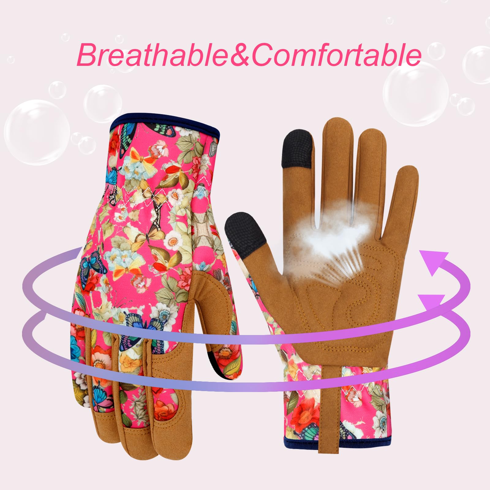 Gants de jardinage en cuir pour femme, gants de jardin résistants aux épines, cadeau de fête des mères, design d'écran tactile, gants de travail pour plantation, creusage, élagage, cadeau de