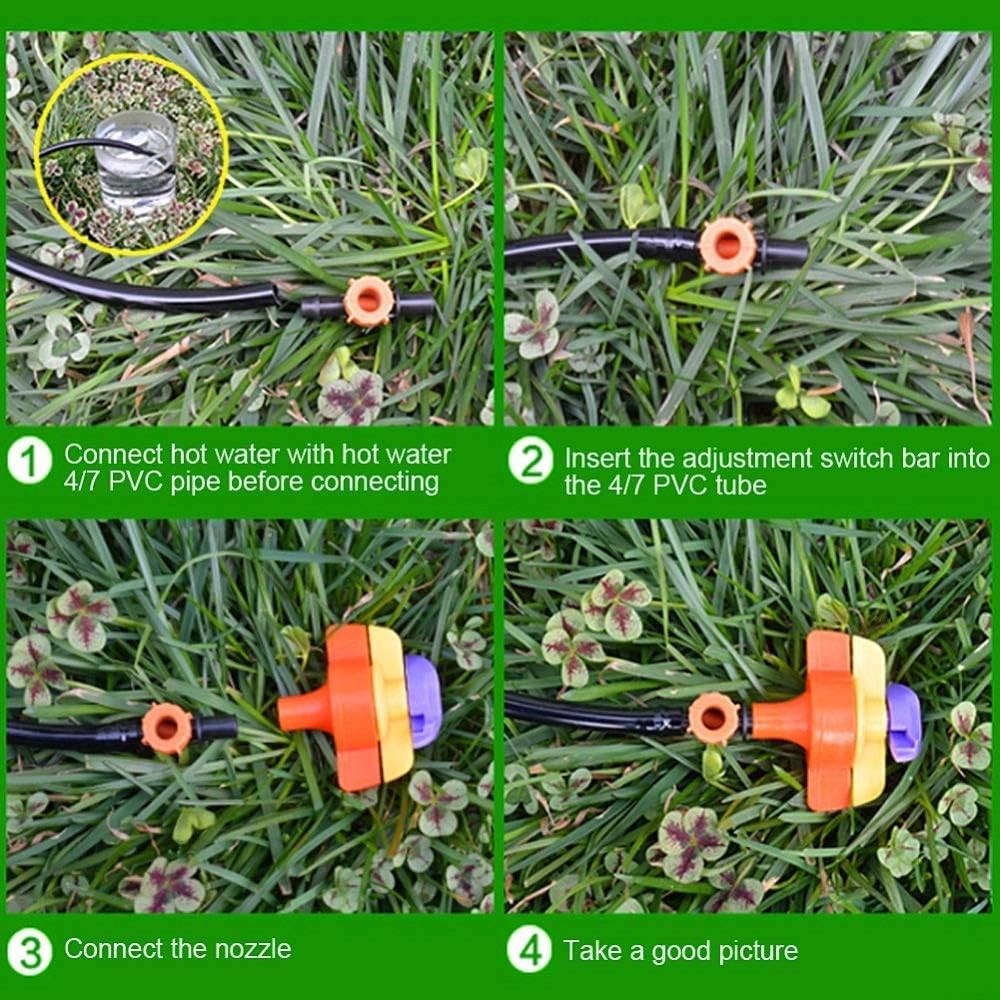 Hose Connector Adapter 20 Pcs Control Valve Garden Hose Connector Irrigation System Control Micro Jet Flow Connection Diameter 4Mm Hose