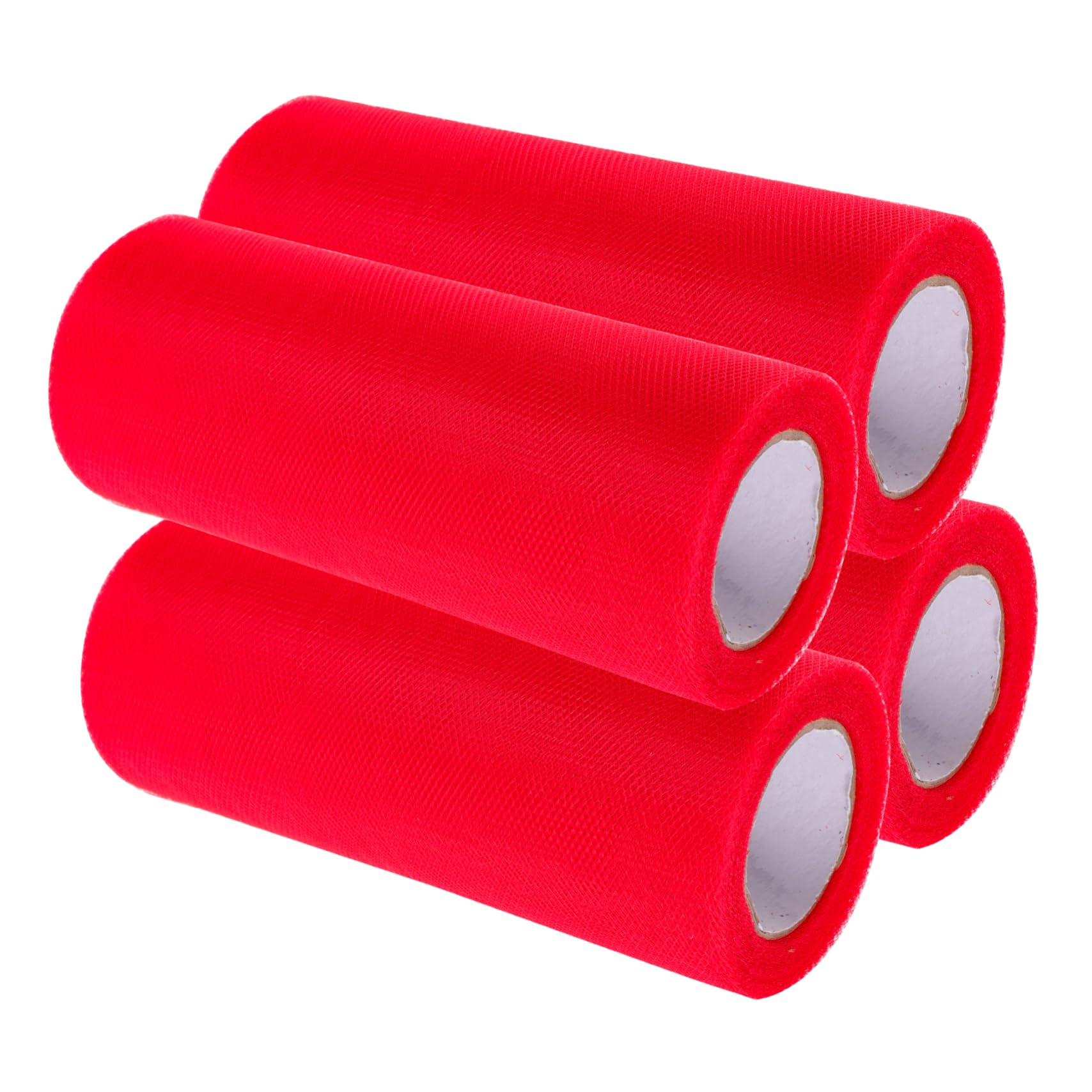 4 Rolls Tulle Roll Mesh Roll Decor Ribbon Large Welcome Stencil Netting Fabric Tulle Organza Fabric Tulle Delicate Tulle Fabric DIY Tulle DIY Tulle Fabric Polyester Red HOODANCOS