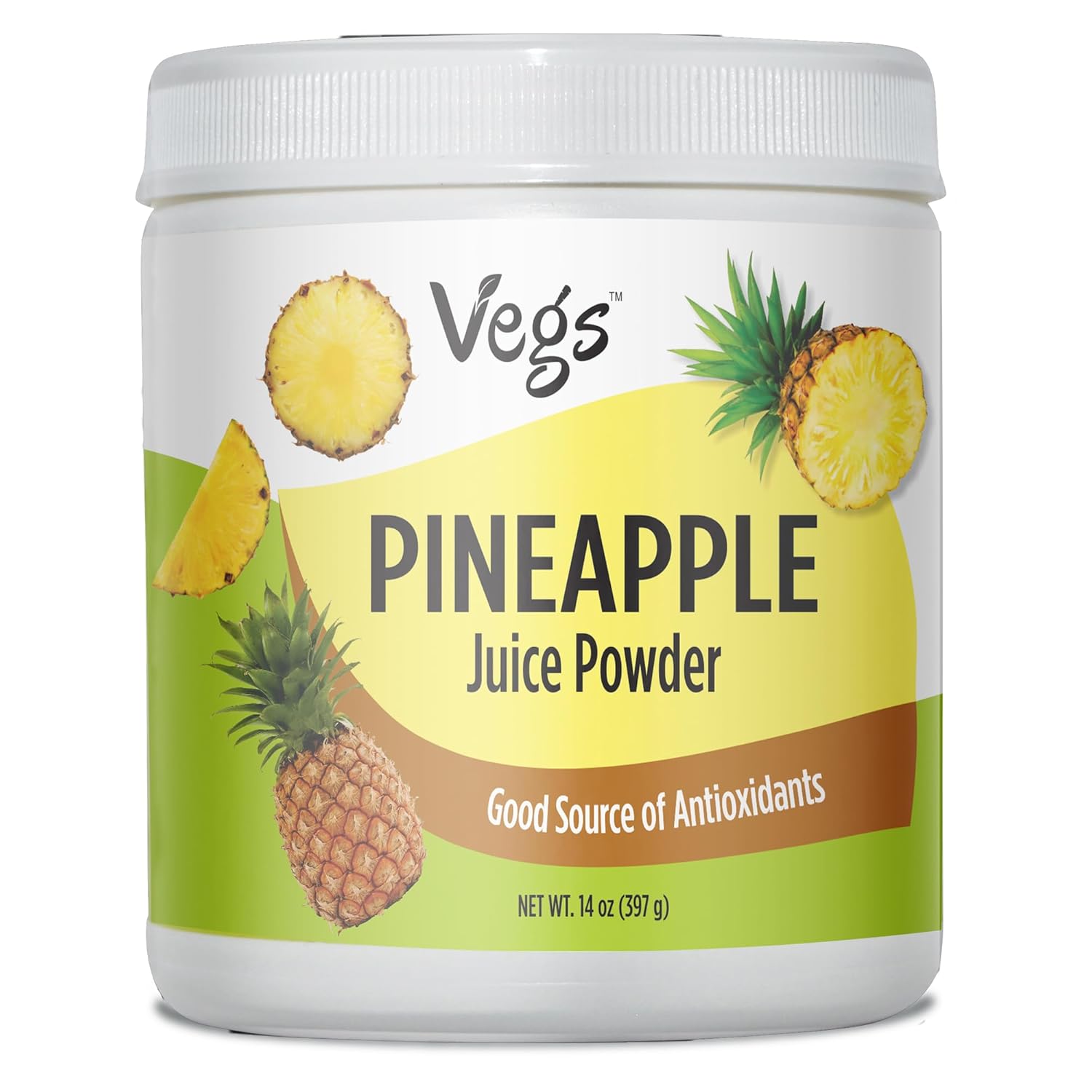 Vegs Pineapple Juice Powder, Freeze Dried Organic