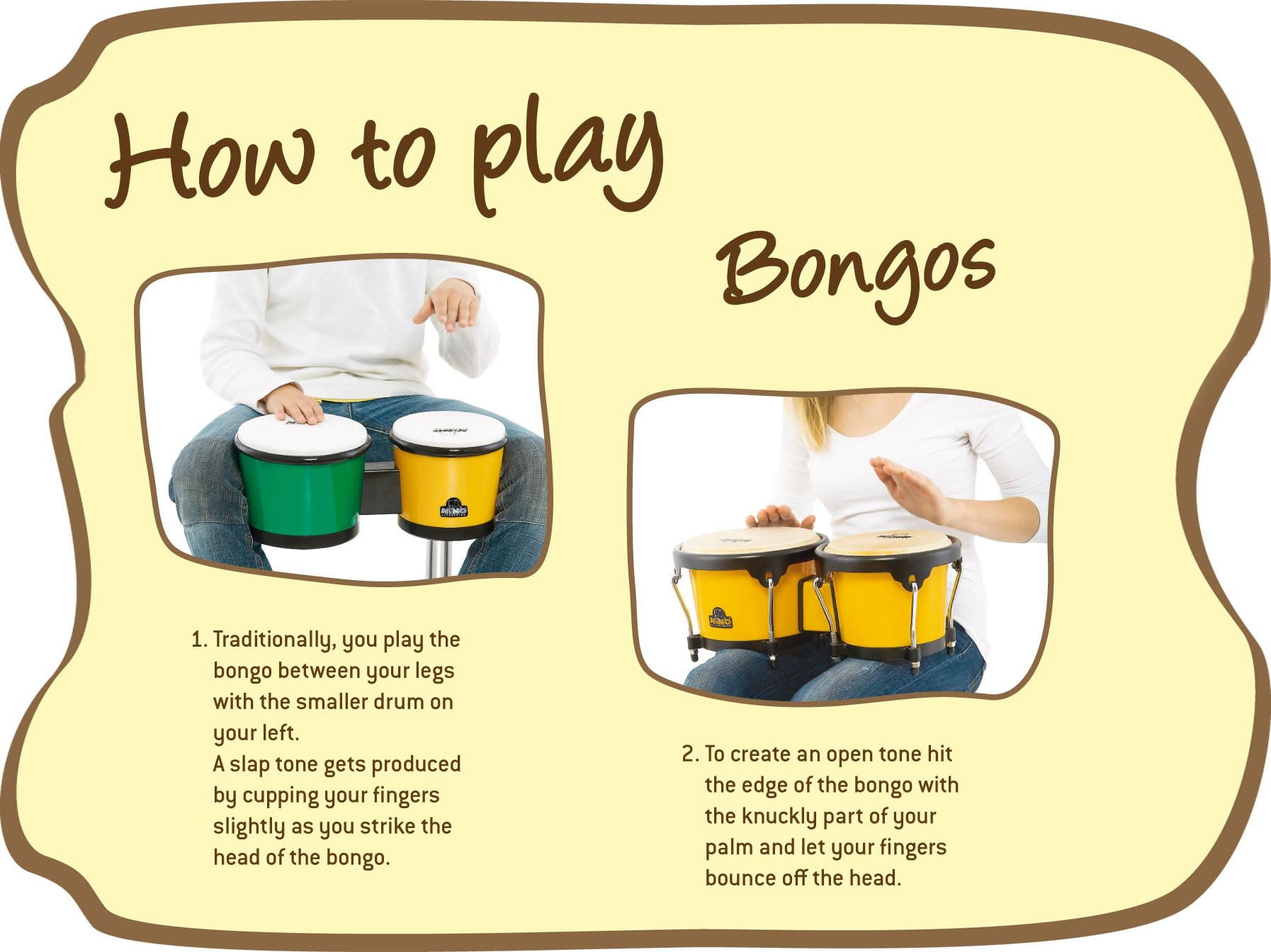 Nino Percussion Molded Bongo Plus - Musikinstrument für Kinder ab 5 Jahren - 2 Handtrommeln - ABS Kunststoff, Blau (NINO17B-BK)