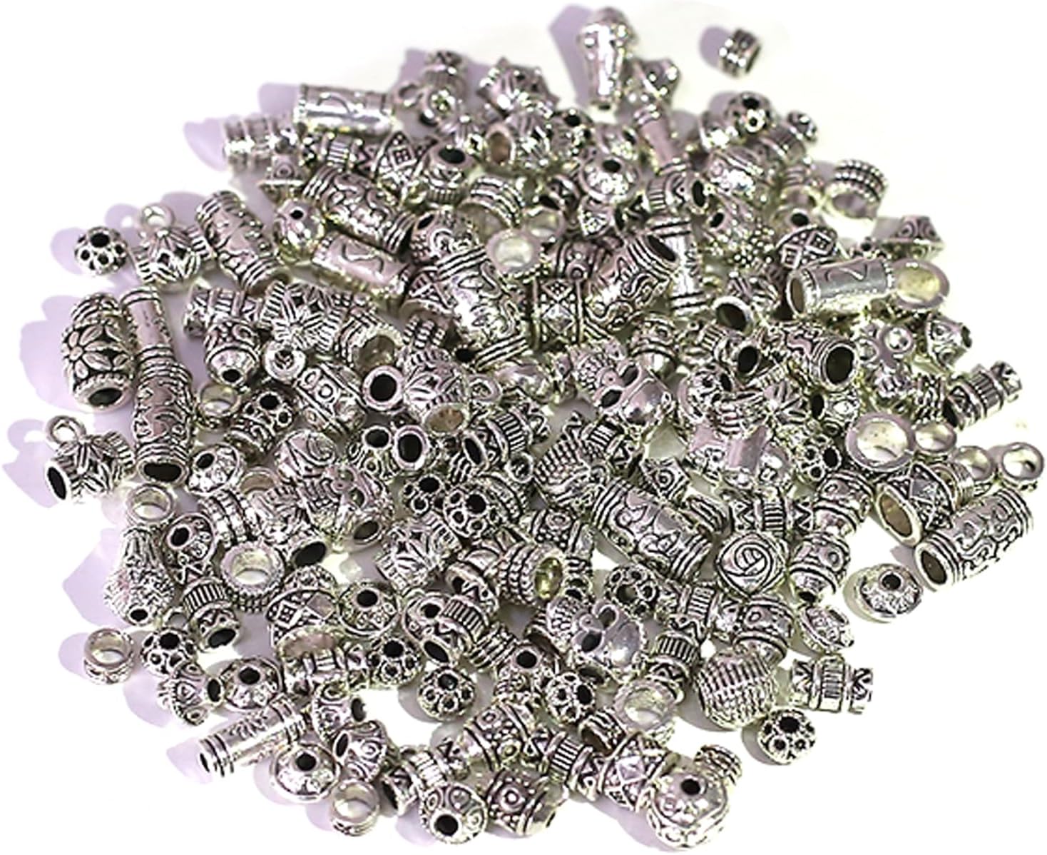 100g Tibetan Spacer Beads Silver Alloy Metal Beads for DIY Bracelets Necklace Jewelry Mix Style