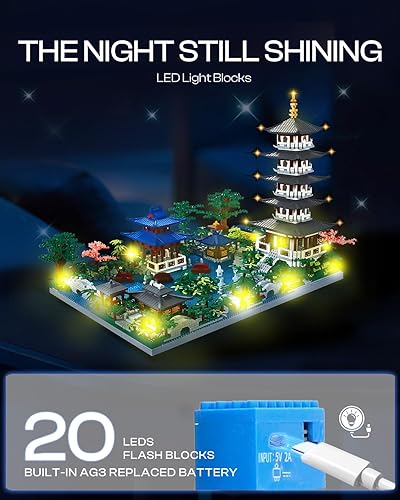 Miniatura 5 de Chinese Architecture - Juego de mini bloques de torre grande, modelo de colección West Lake para juego de exhibición, regalo de Navidadcumpleaños