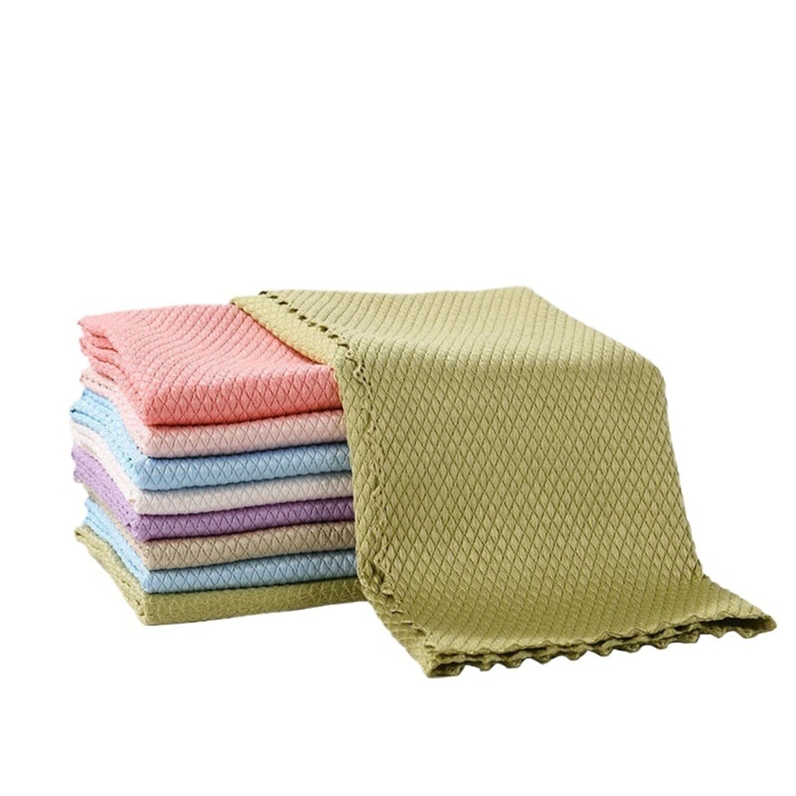 Trapos Cocina 5/10 Piezas de Tela, paño de Limpieza Absorbente, paño for Lavar Platos de Cocina Balletas Microfibra(LRANDOM Color 10PCS)