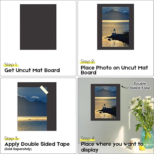 Miniatura 32 de Golden State Art, Paquete de 25 tableros negros sin cortar de 11 x 17 pulgadas, ideal para fotos, fotos, marcos, sin ácidos, núcleo blanco