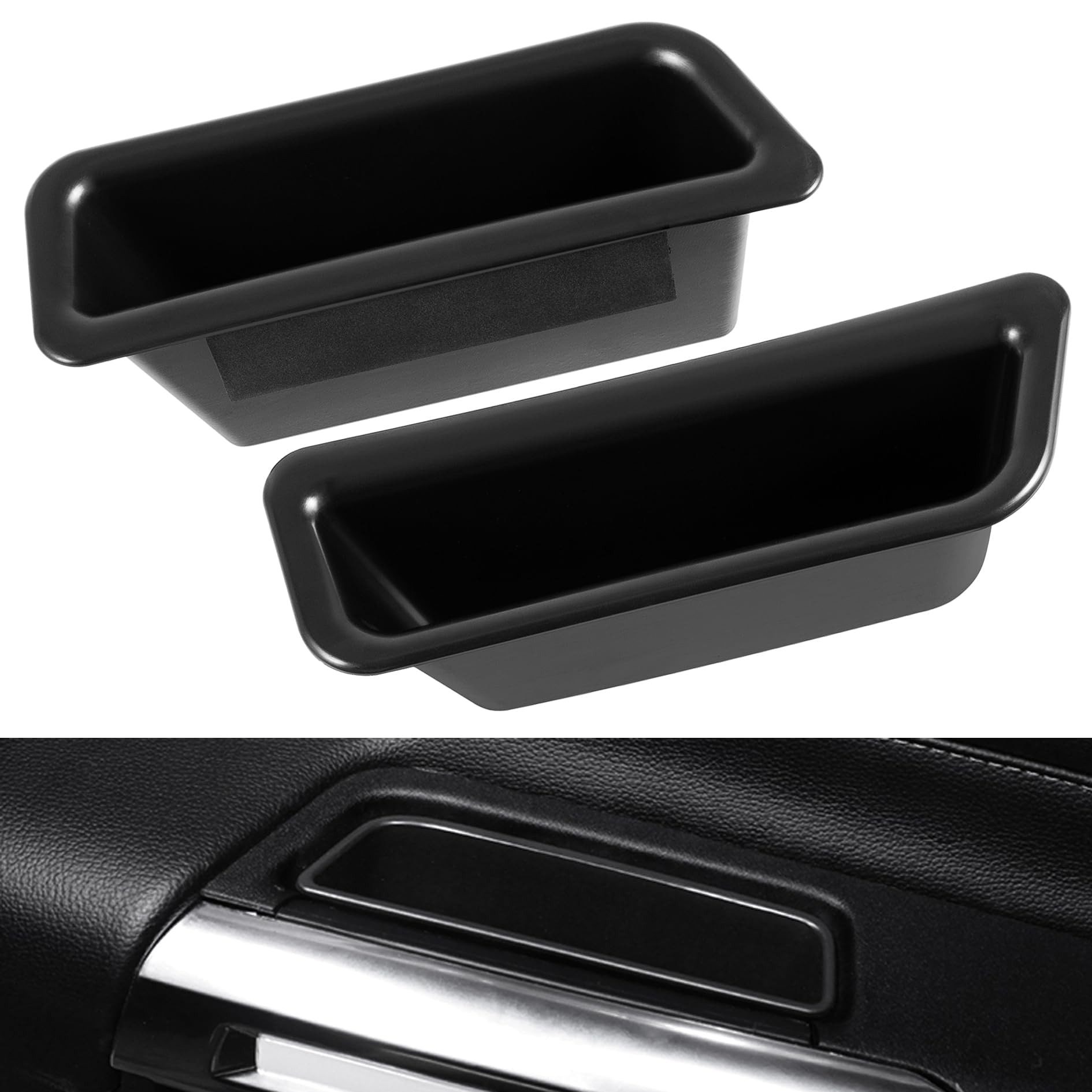 Yoursme Front Row Door Side Storage Box Interior Accessories for Ford Mustang 2015 2016 2017 2018 2019 2020 2021 2022 2023