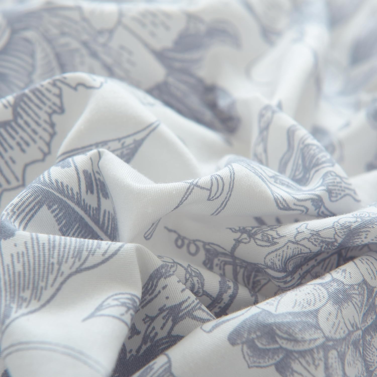 HoneiLife King Duvet Cover Set - 100% Cotton Comforter Cover Floral Duvet Cover Sets,Soft & Breathable Duvet Cover with Zipper Closure and Corner Ties,3pcs Wildflower Comforter Cover Sets-Herbs - Image 7