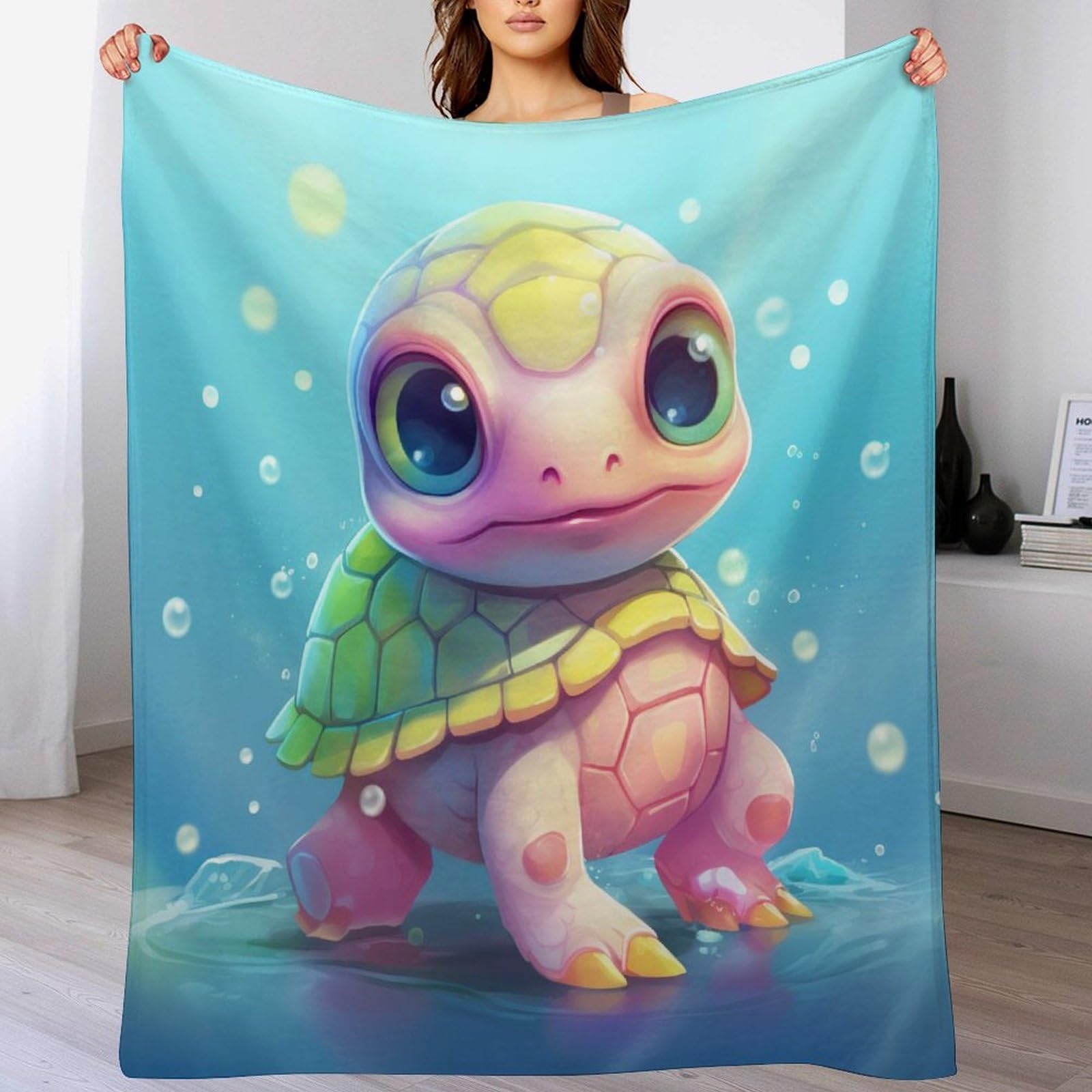 Couverture plaid tortue moelleux pour stopper le froid en voyage et à la maison