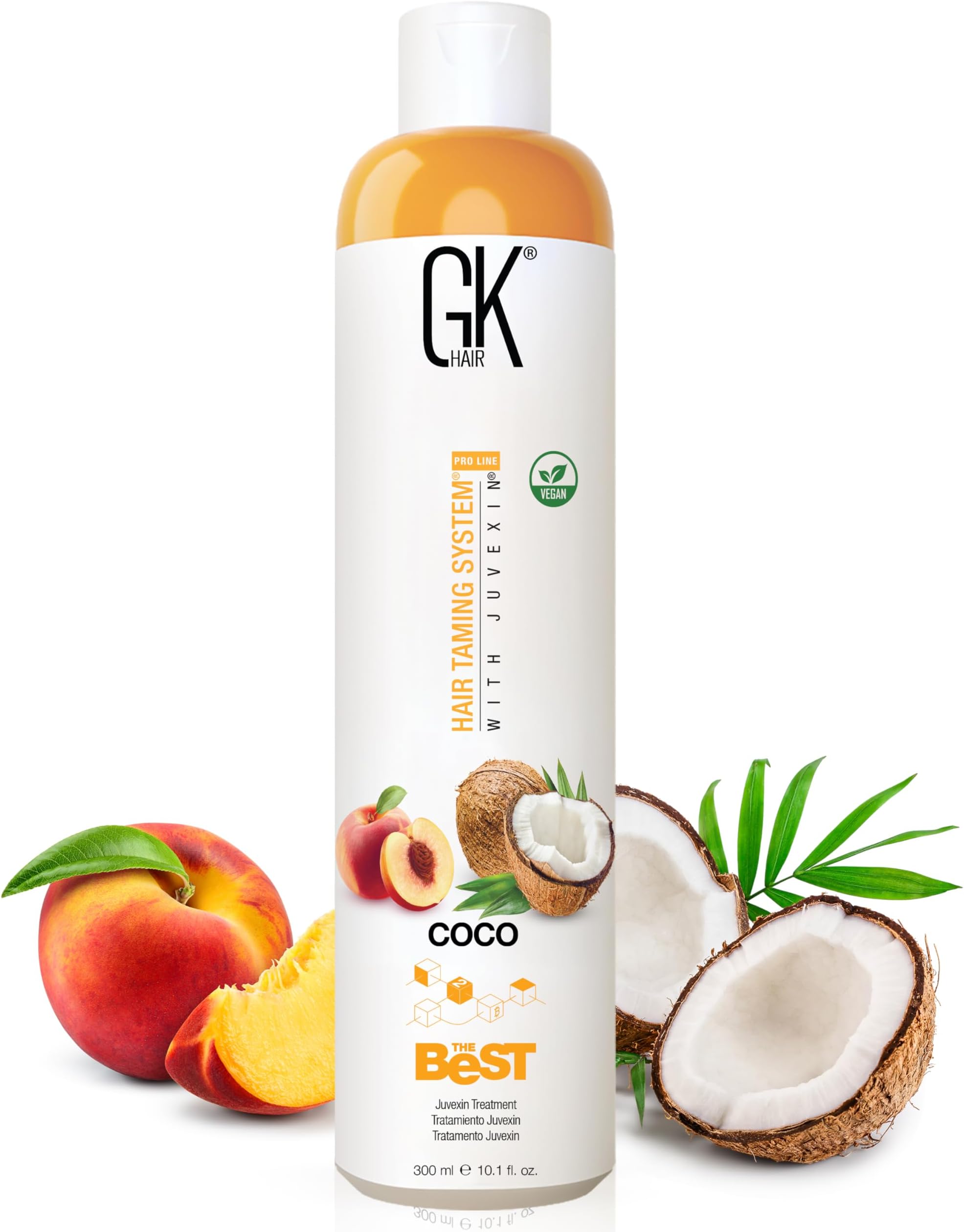 GK HAIR Global Keratin The Best COCO (10.1 Fl Oz/300ml) Smoothing Keratin Hair Treatment - Professional Brazilian Complex Blowout Straightening For Silky Smooth & Frizz Free Hair