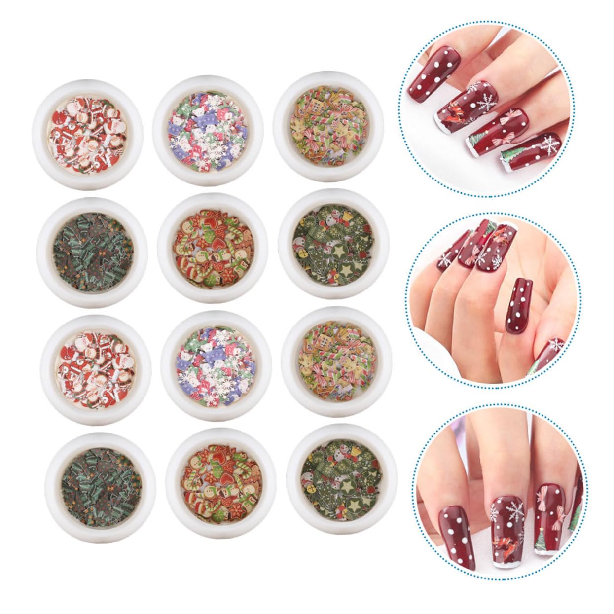 Ipetboom 2 Set Nail Art Paillettes Di Natale Adesivi Per Unghie Di Natale Fette Di Unghie Di Decalcomania Per ie Di Fiocchi Per ie Di Fette Di Nail 12 scatole*2