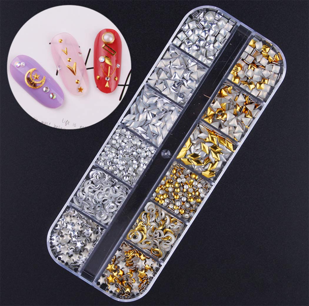 3000 Pièces (5 Boîtes) Nail Art Strass Set Ornements Ongles Style1