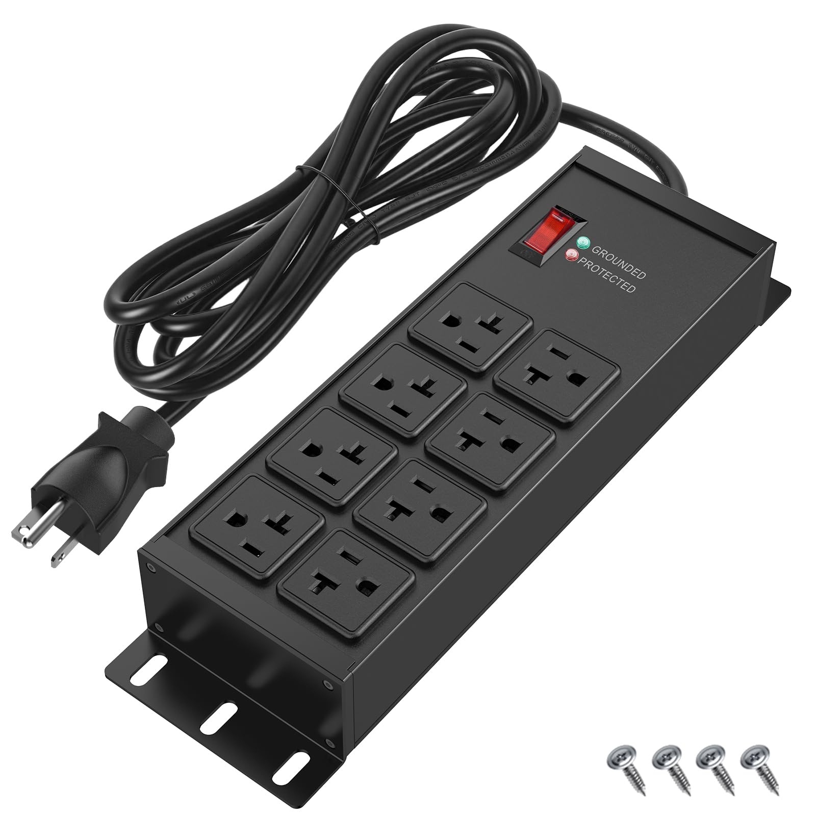 Heavy Duty Power Strip 20 Amp, 12 Gauge Surge Protector, 10FT