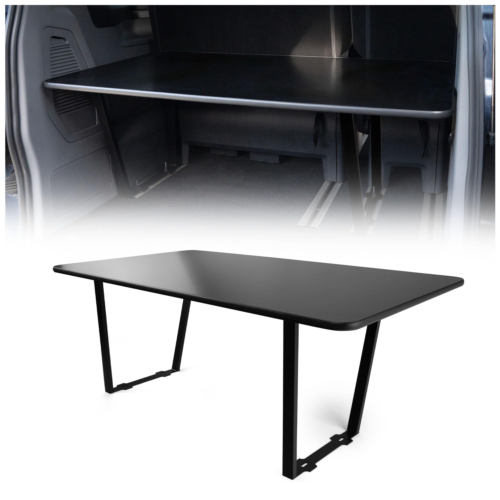 CHROMEMASTER | Kompatibel mit Ford Tourneo Custom L2 Lang 2023+ | Faltbar Bett für Auto, Multiflexboard Bettverlängerung für Camper, Campingbett, Klappbett, Regal, Tisch | Zubehör für den Wohnmobil