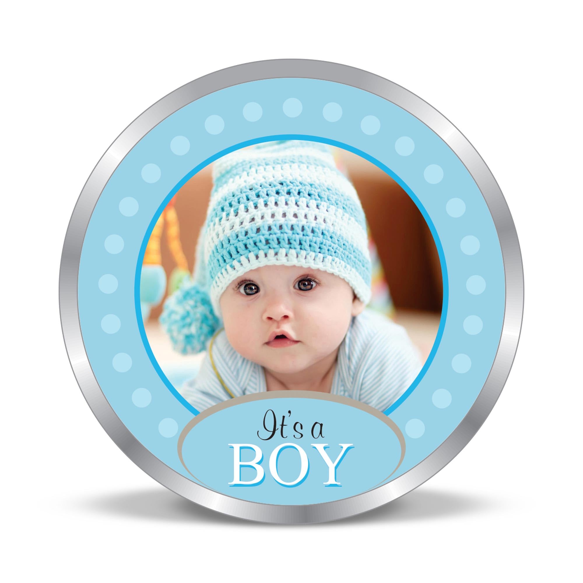 Personalised NewBorn Baby Silver Coin 10 Gram | 20 Gram | 50 Gram | 100 Gram BIS Hallmarked with Gift Box 999 Pure by ACPL