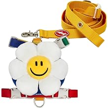 PETHROOM Wiggle Wiggle Smile We Love Dog Backpack Harness with Leash Cute Flower-Shaped Mini Backpack, No-Pull Adjustable Harness for Small Medium Dogs, Ideal for Travel, Camping & Hiking Small