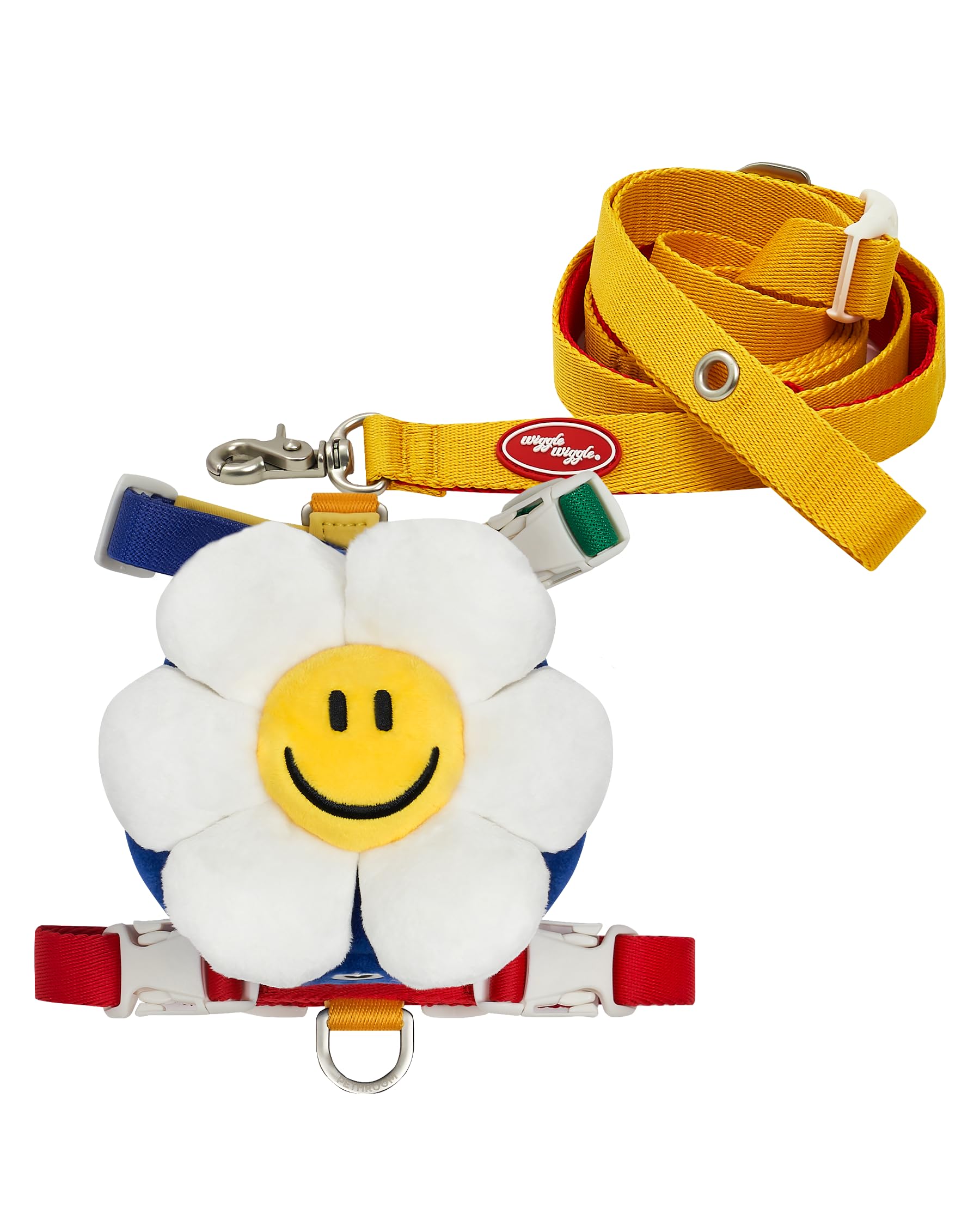 PETHROOM × Wiggle Wiggle Smile We Love Harness Set – Cute Dog Harness with Matching Leash & Backpack, Comfortable Walk & Travel Gear for Small to Medium Dogs, Small