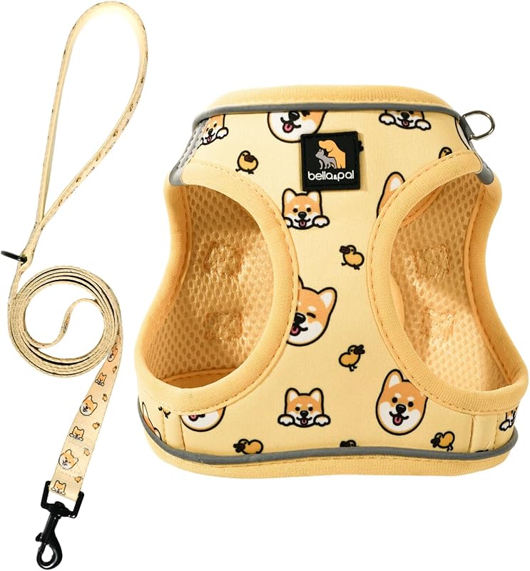 Peitoral Vest Step-in para Cães com Guia e Faixa Refletiva BELLA & PAL Genki Shiba, Tamanho L