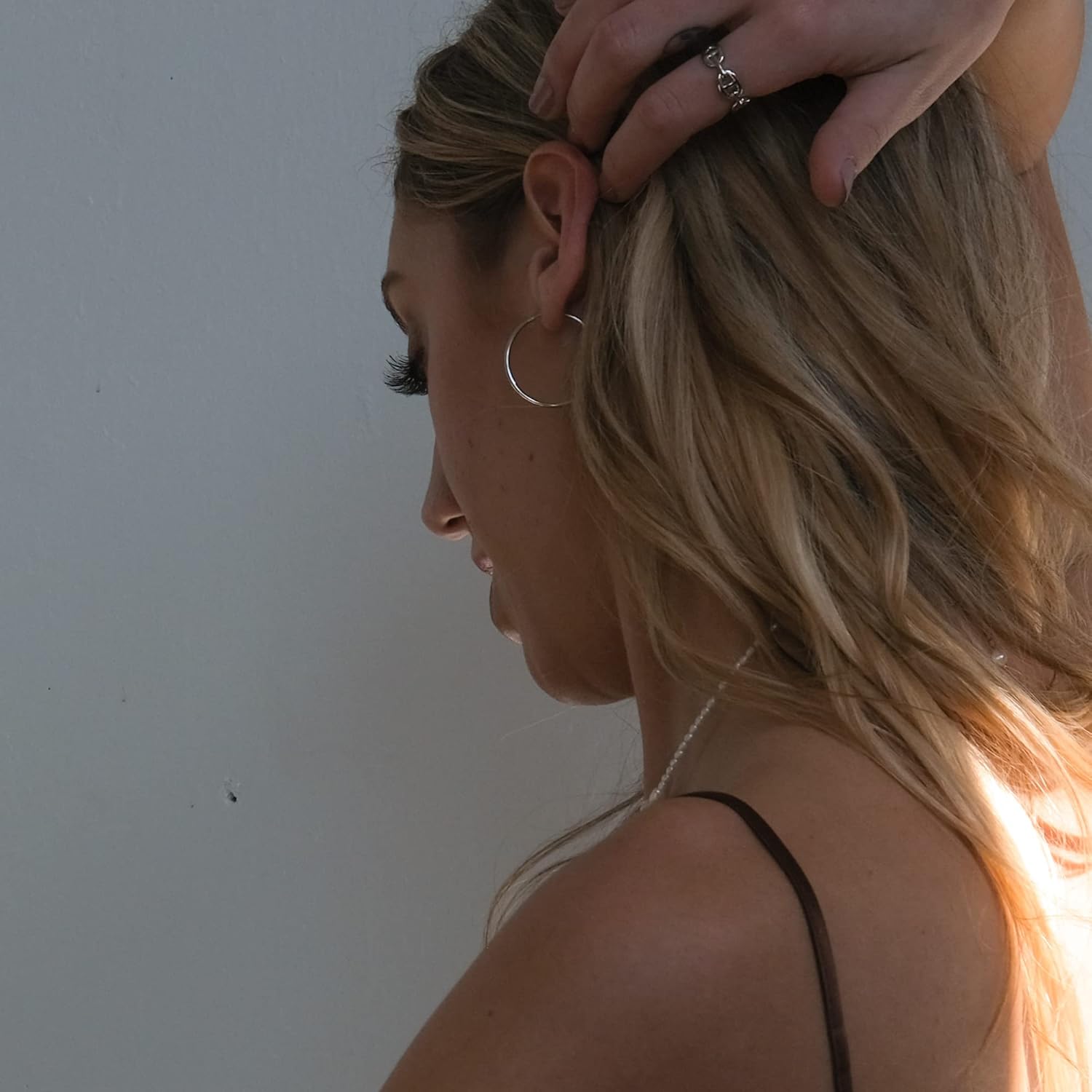 Thin Gold Hoops | 1.2mm Sterling Silver Simple Large Hoop Earrings | Minimalist Skinny Threader Gold Hoop Multiple Sizes in Gold and Silver