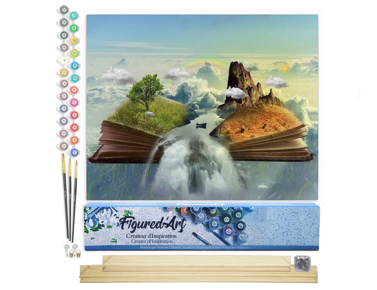 Figured'Art Paint by Numbers for Adults Landscape Book 40x50cm - Craft Art Painting Rolled Canvas with DIY Wooden Frame โ image 1