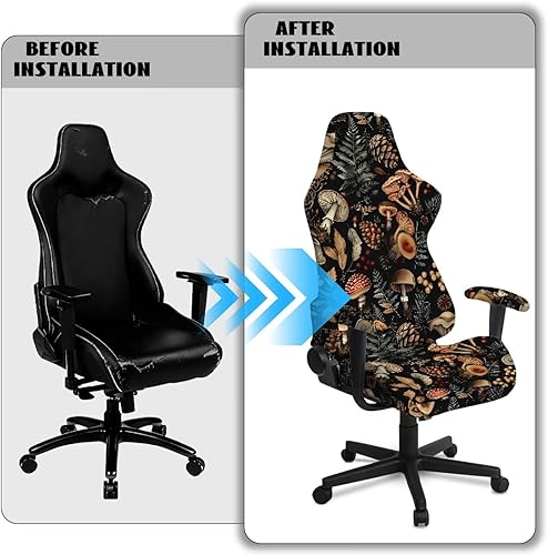 Miniatura 6 de Dark Forest Chair Covers Ergonomic Gaming Chair Cover with Arm Covers Non-Slip Video Game Chairs for Young Adults & College Dorms Black