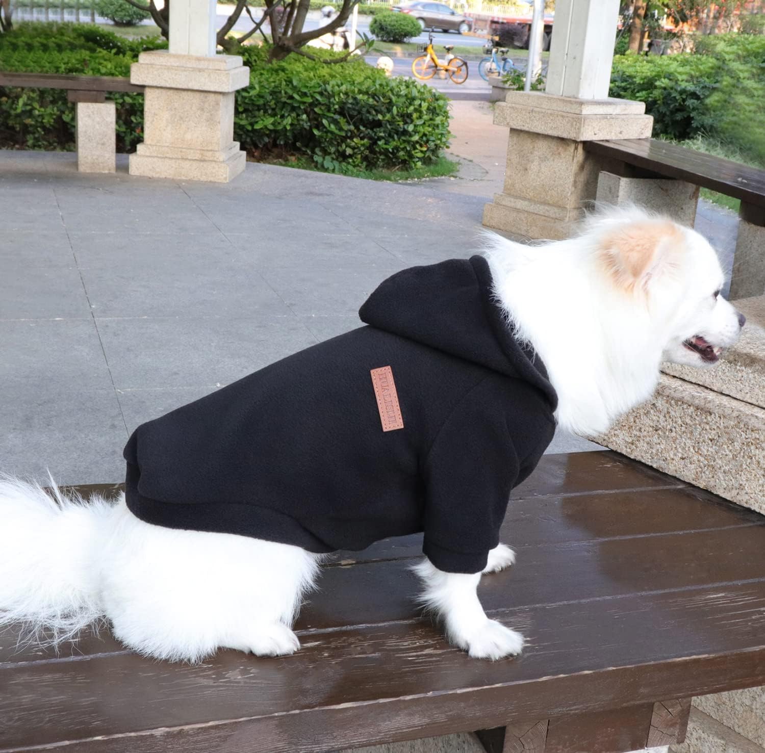 HuaLiSiJi Dog Hoodie Dog Sweatshirt Elasticity Fabric is Quite Comfortable, Soft and Warm for the Animal and Easy to Wear (Black, XS) - Image 4
