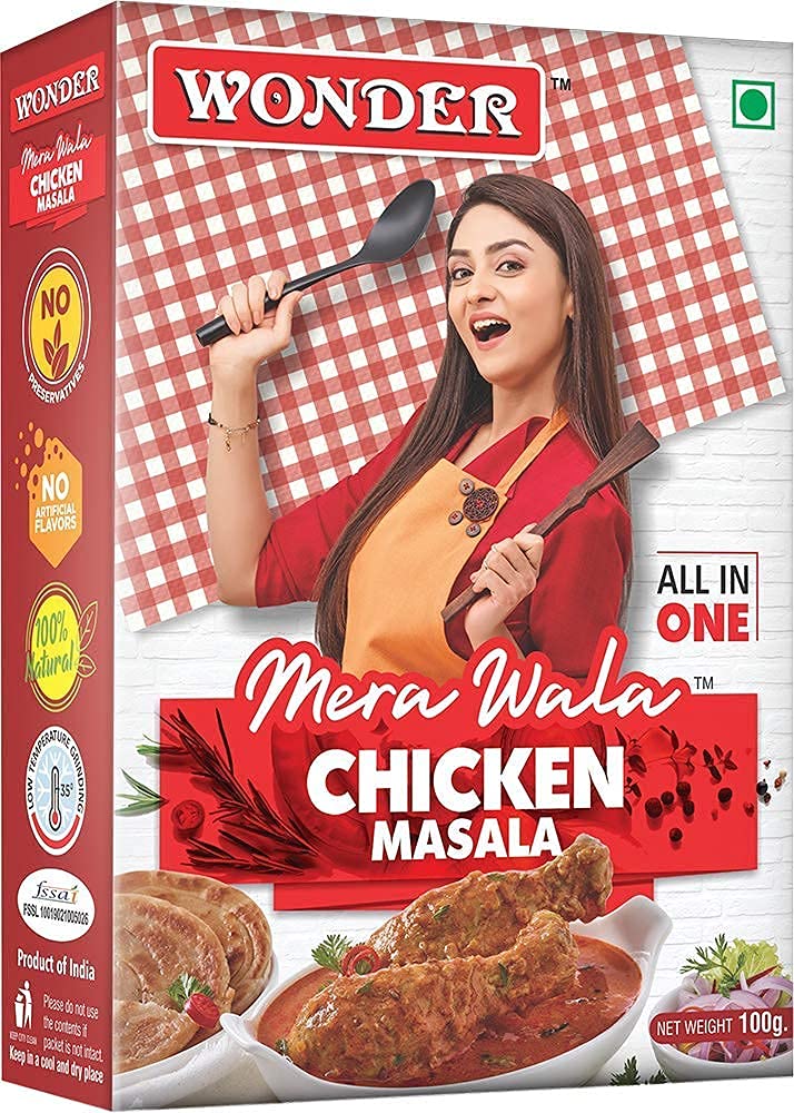 Wonder Mera Wala Chicken Masala Powder, 100g / Blended Spice Mix/No Artificial Flavour & Colour Added/Hygienically Packed