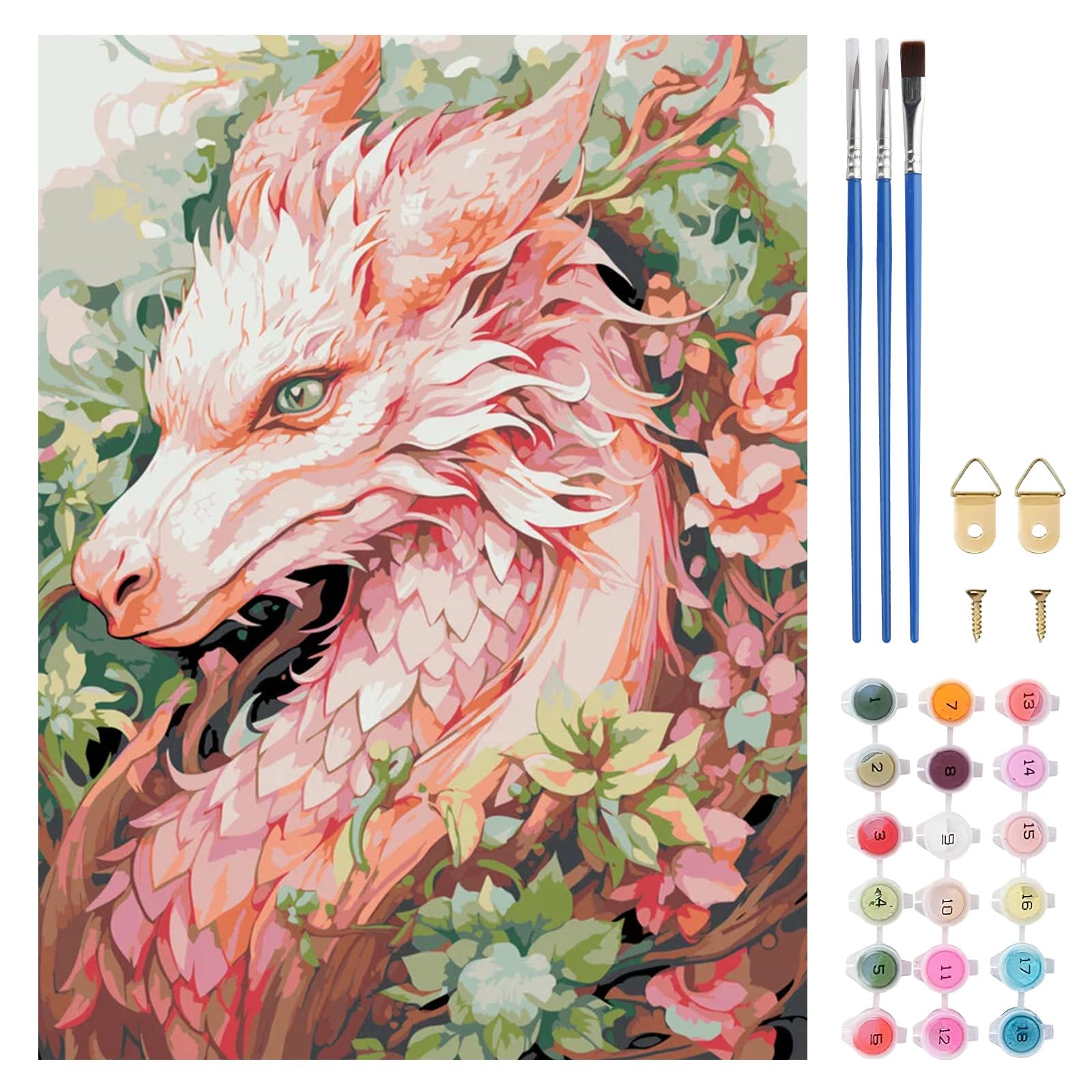 TLIOBLO Dragon Paint by Numbers Kit for Adults, DIY Animal Adults Painting by Numbers Kits on Canvas for Home Wall Decor Gift 30x40cm (Without Frame) — image 1
