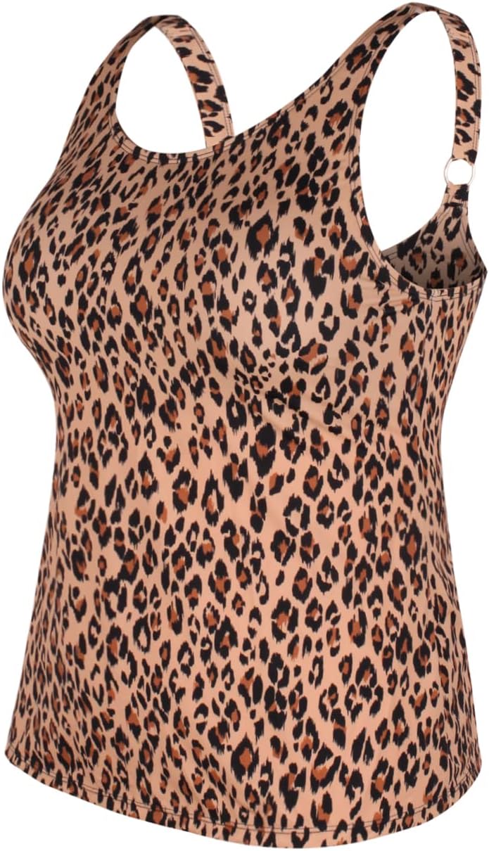 Women's Plus Size Short Tankini Swimsuit Top Athletic Bathing Suit No Bottoms