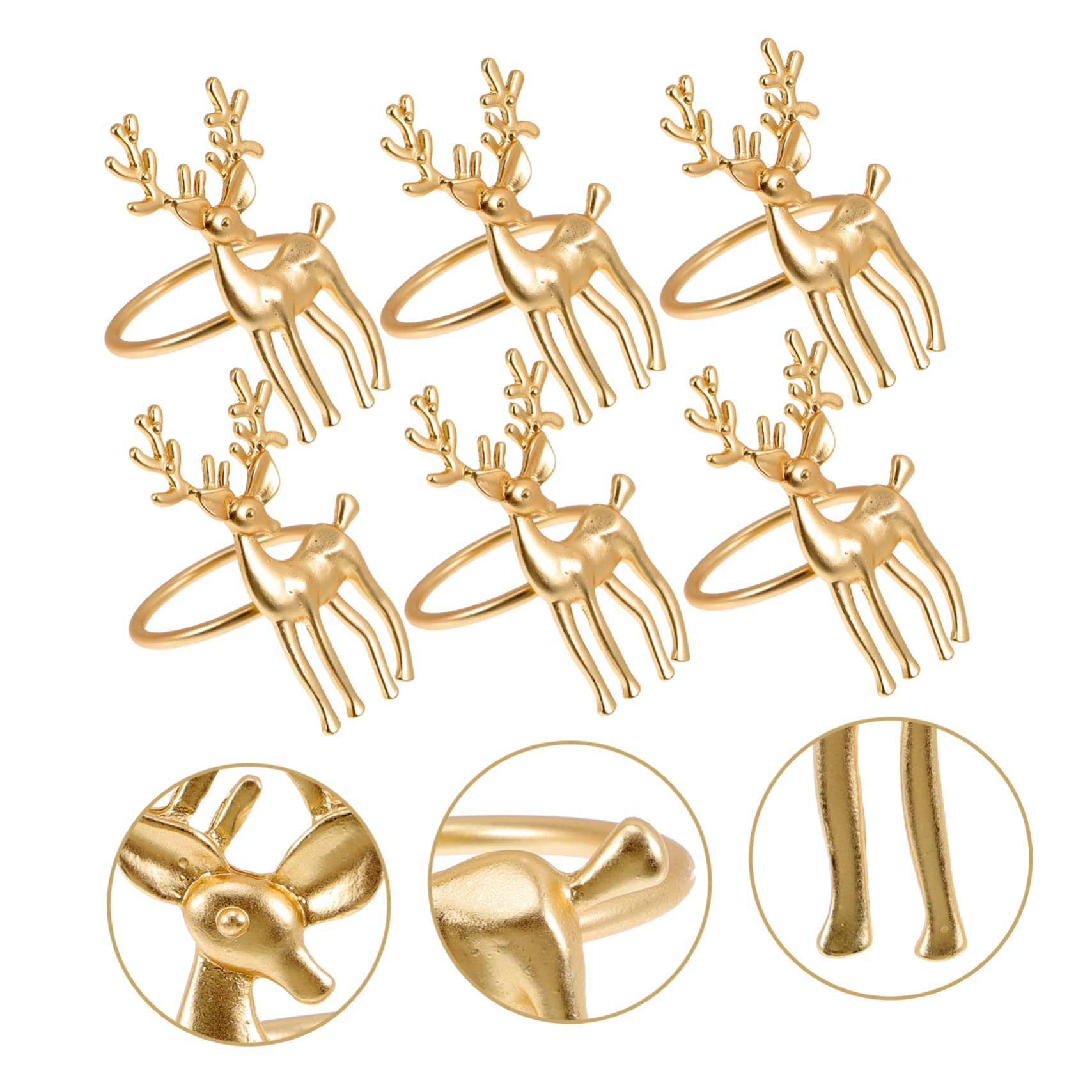 Alipis STK Weihnachtsserviettenschnalle weihnachtsdeko Schreibtisch weihnachtliche tischdeko Hochzeit Serviettenschnalle Tischserviettenringe Serviettenhalter Golddekor Legierung