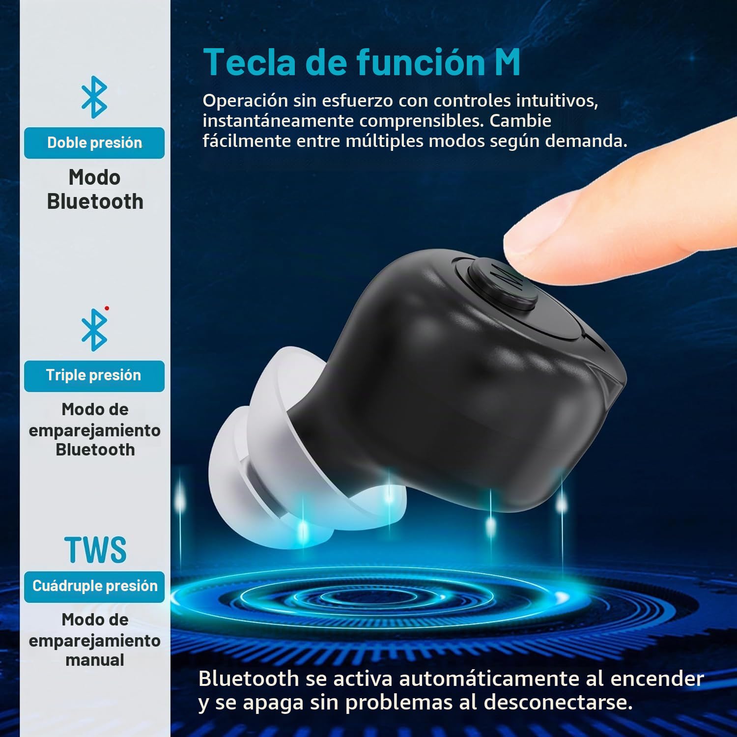 MEDca Recargable con Bluetooth para Personas Mayores y Adultos: par Personal Digital con Estuche de Transporte LCD HD de Carga, Activo, sin programación, fácil de Usar
