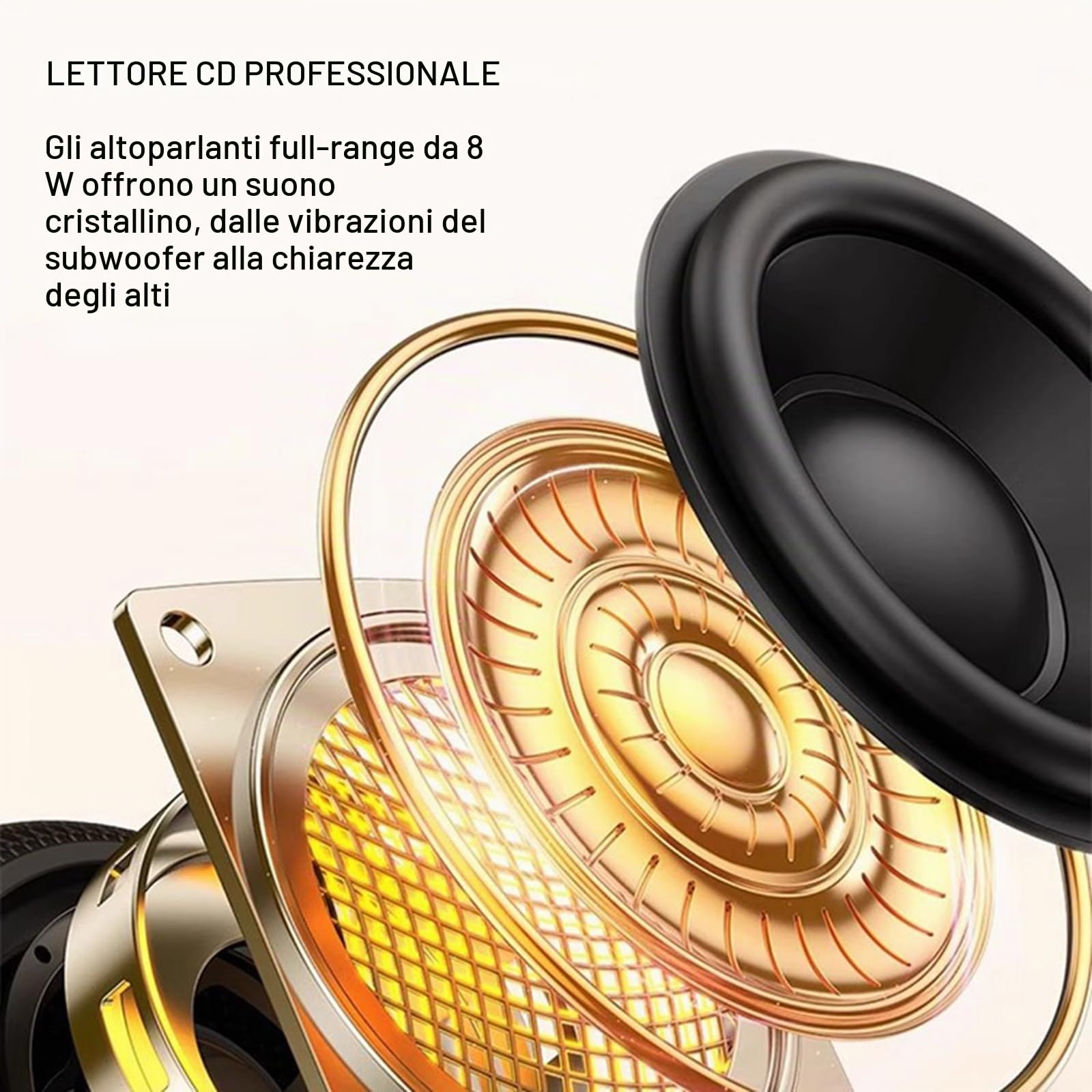 Lettore CD Music Frame, Lettore CD da Parete con Altoparlanti, Schermo LED, Illuminazione Ambientale, Telecomando, Uscita Bluetooth/AUX da 3,5 Mm, per La Casa, L'Ufficio E La Galleria