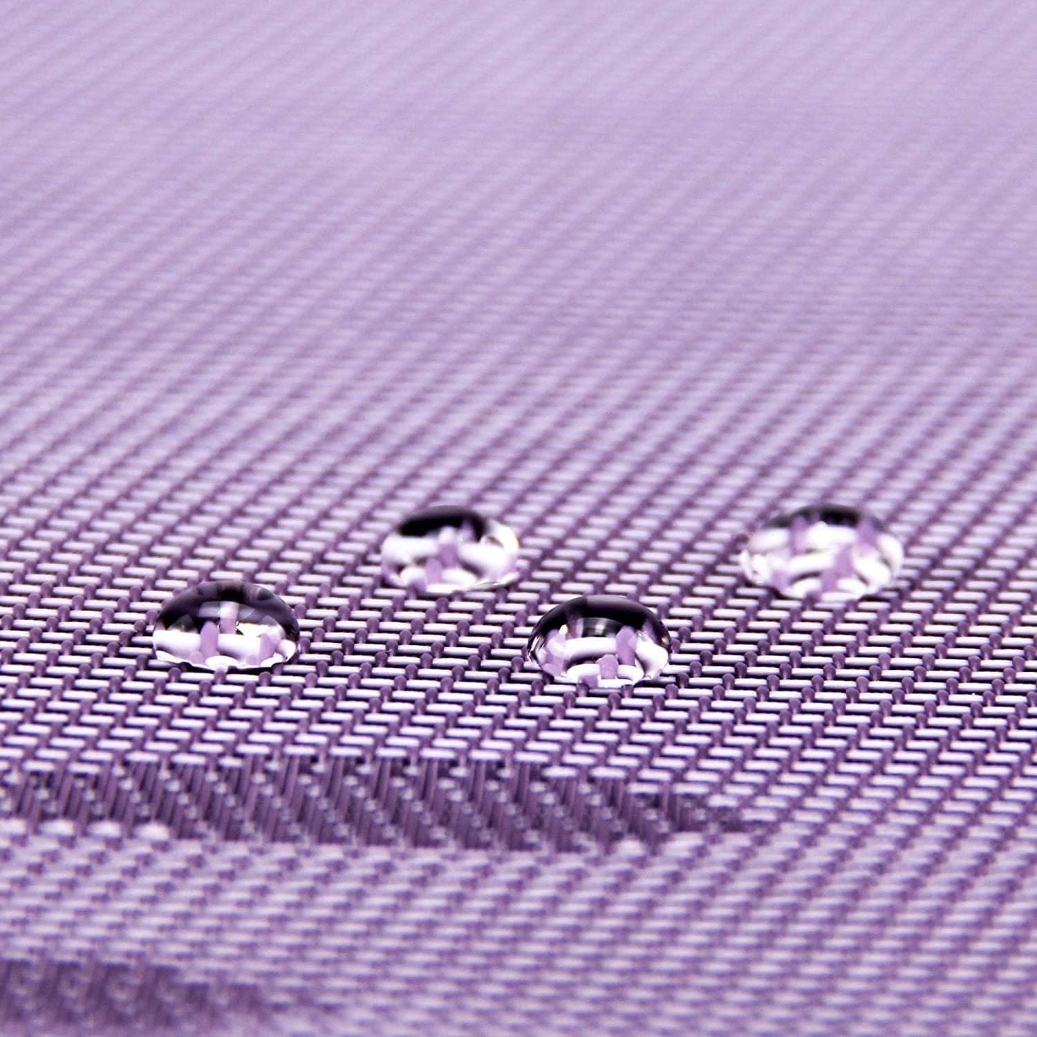 Feinerman 6 Pcs PVC Woven Vinyl Heat-Resistant Placemats Set for Dining Table, Non-Slip & Stain-Resistant, Washable Dinner Table Mats for Kitchen, Dining Room, and Restaurant Use (Violet) 4