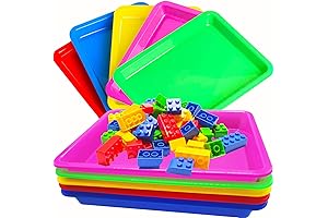 10 Pack Activity Plastic Art Trays for Kids, Colorful Arts and Crafts Organizer Trays