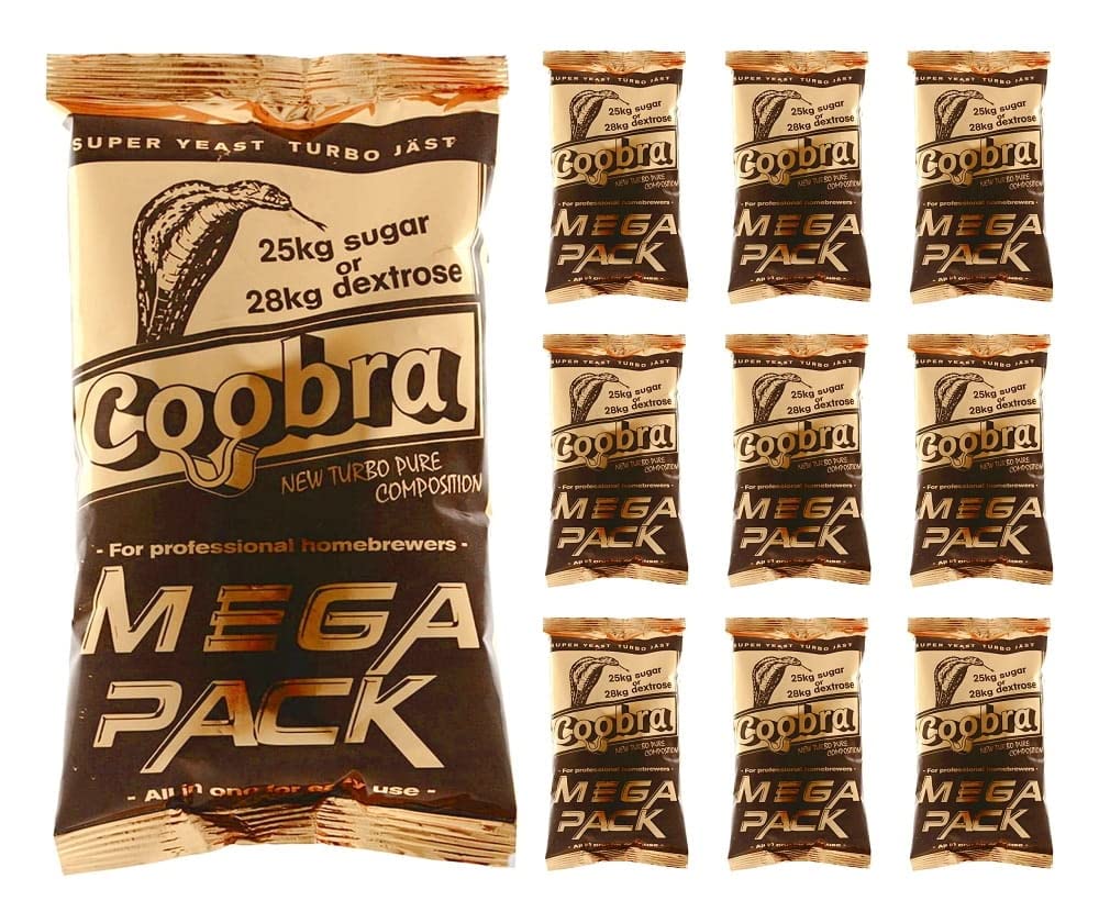 Levadura Destiladora Coobra Mega Pack 360g x10 – Kit para Fermentar 100 L de Azúcar, Preparación Semindustrial