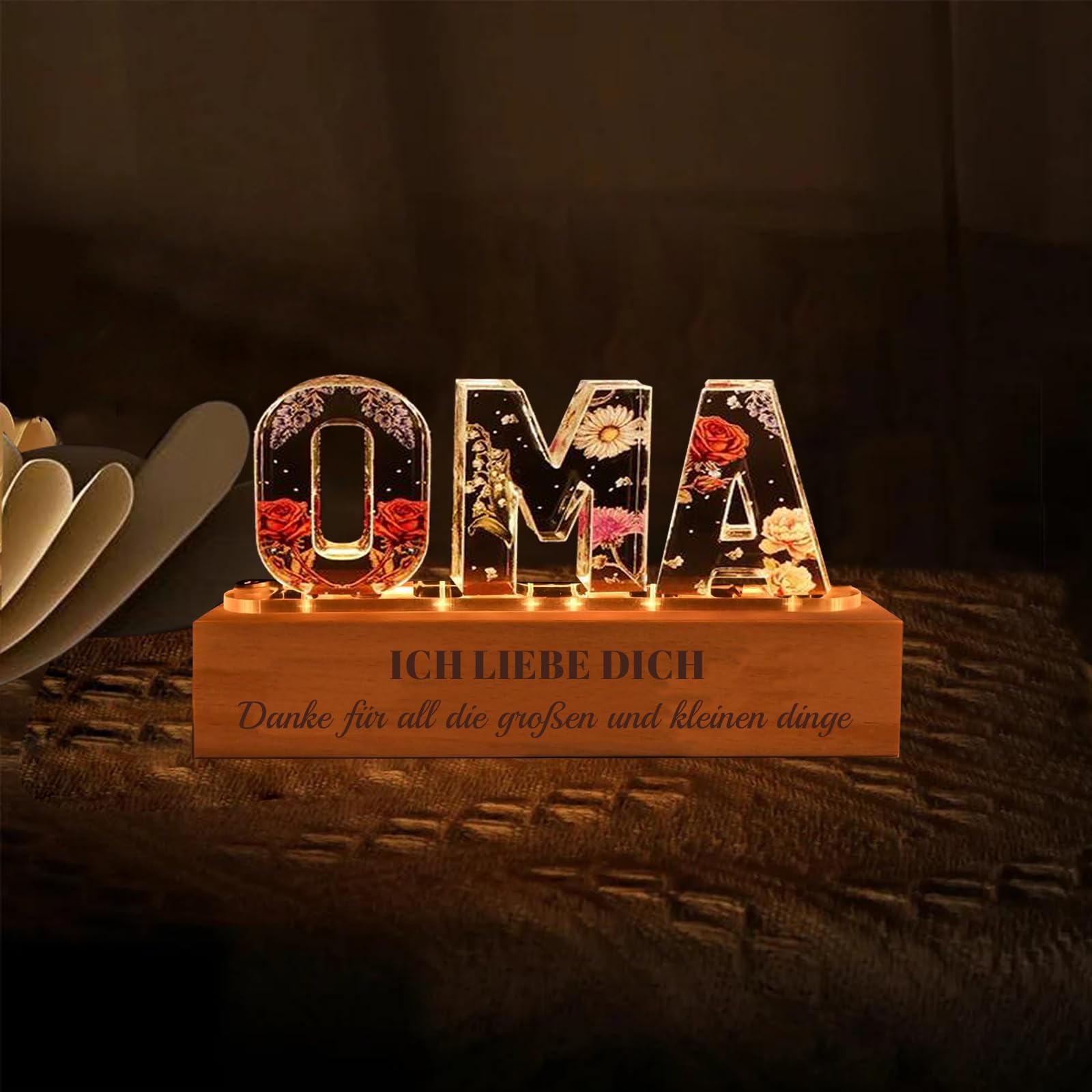 SUOPDH Oma Geschenk - LED Lampe Nachtlicht Geschenk Oma Geburtstag - Geburtstagsgeschenk für Omas von Enkelin Enkel