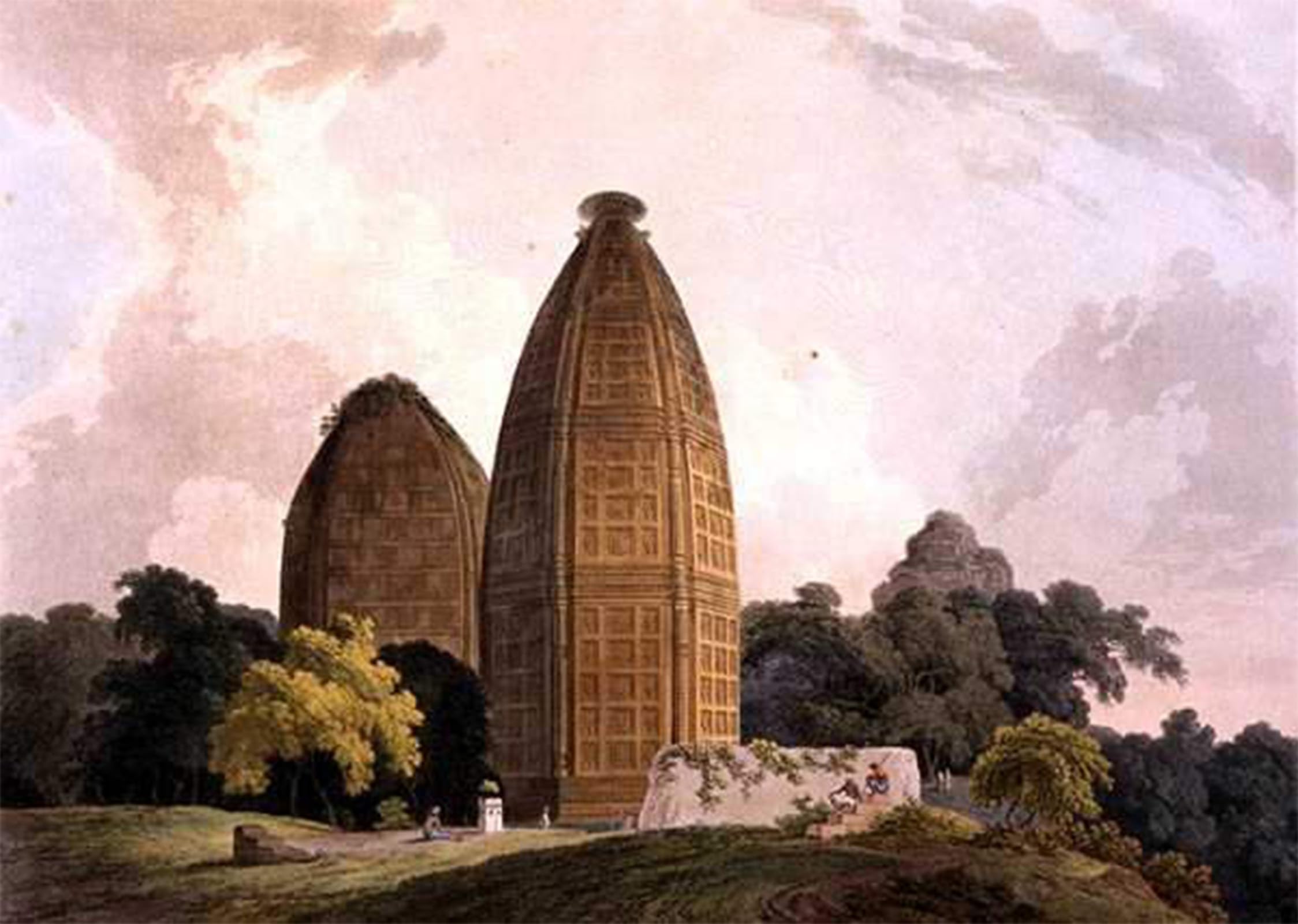 ARTXLXXBN Famous Painting Art Wall Decor Abstract Art Picture Hindoo Temples At Bindrapund on the River Jumna by Famous Artist Animal Pictures for Home Decor 60x90cm