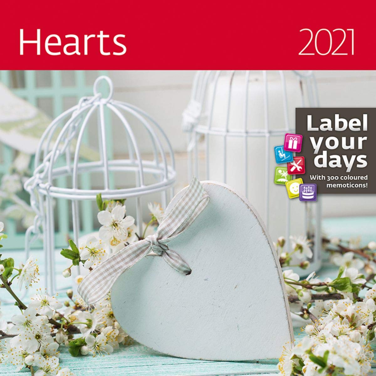 Hearts Calendar - Calendars 2020 - 2021 Calendar - Arts Crafts Calendar - Photo Calendar By Helma (Multilingual Edition)