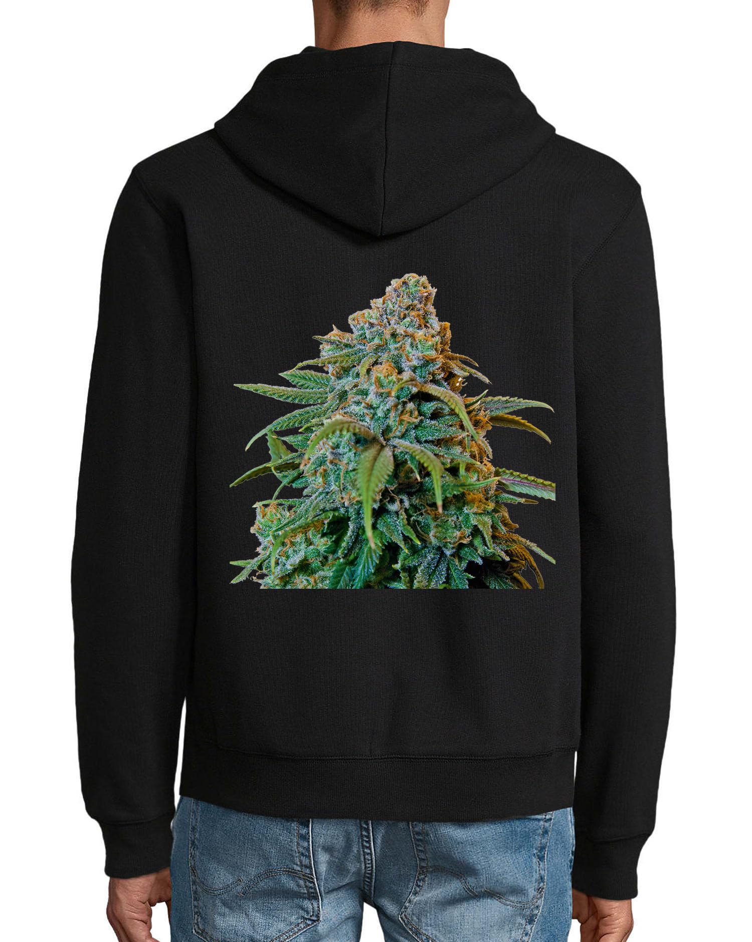 L Haze Art Felpa con cappuccio in misto cotone con cerniera nera