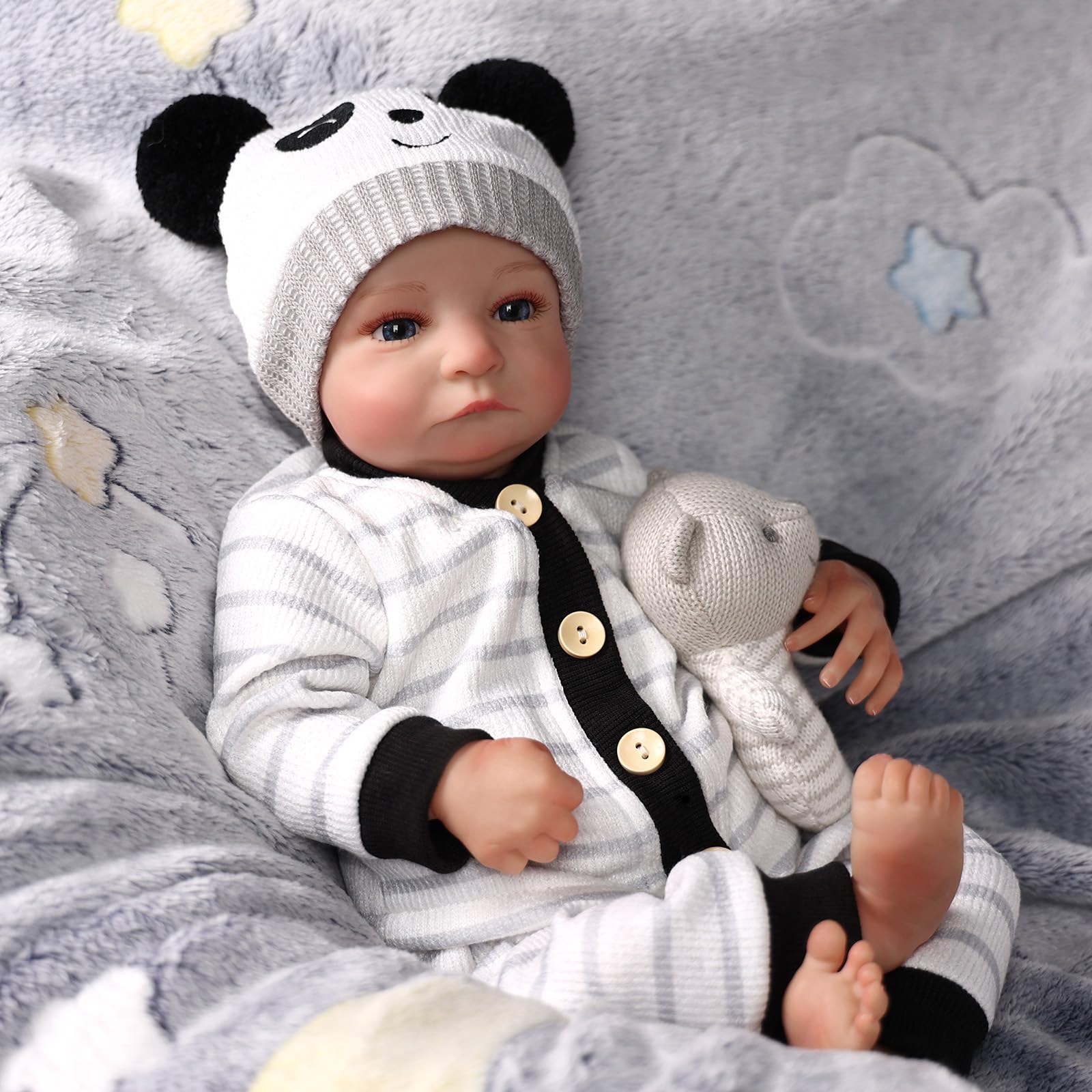 BABESIDE Muñecas Reborn para niños Muñeca Realista Aiden de 20 Pulgadas Muñeca Realista para Bebés Muñecas Reborn de Cuerpo de Tela Muñecas recién Nacidas Reales Que parecen Reales Ojos Abiertos
