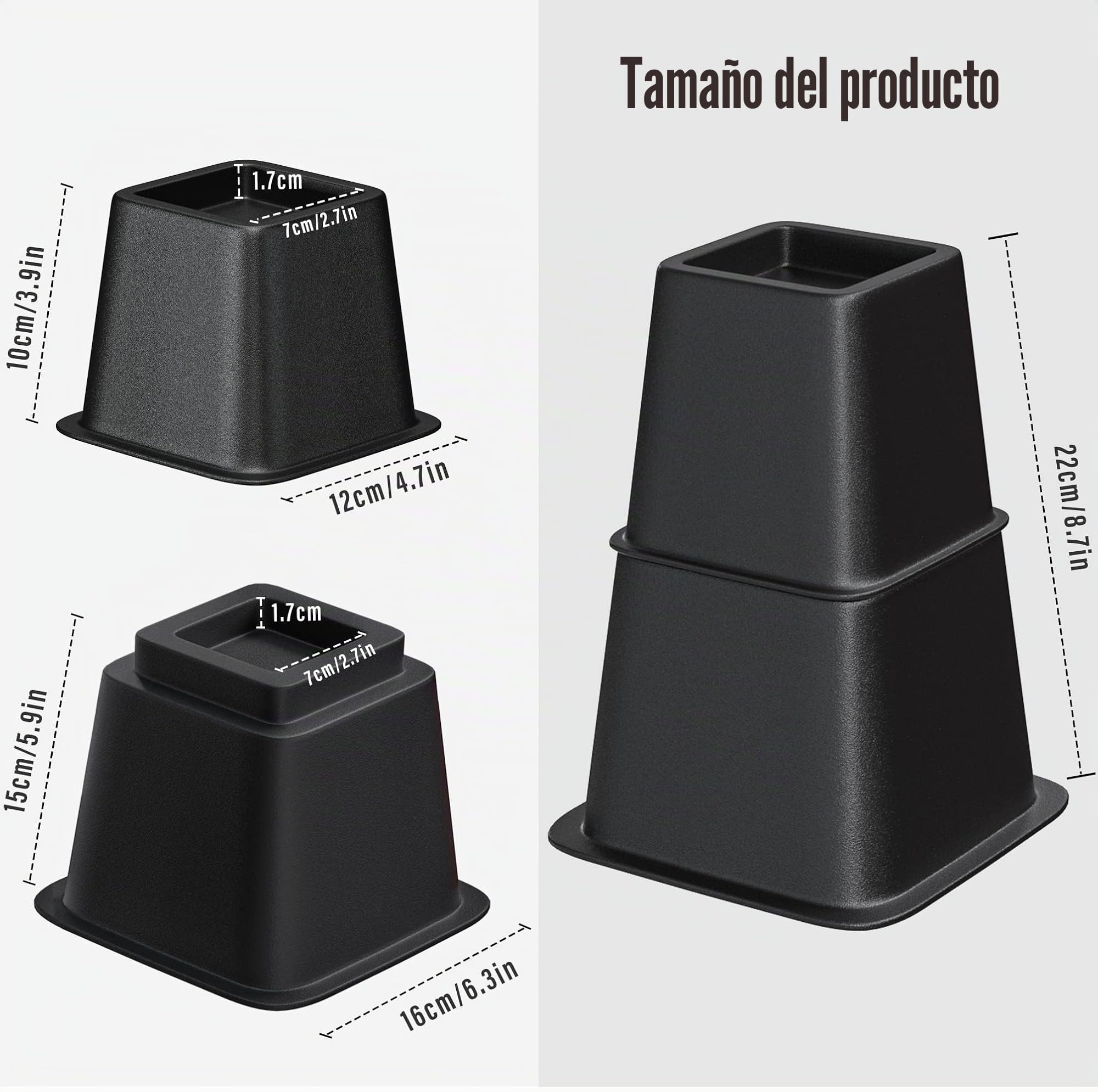 Lufia Elevador de muebles de cama resistente ajustable para sofá, mesa, sofá, silla o escritorio, soporta hasta 0,6 kg