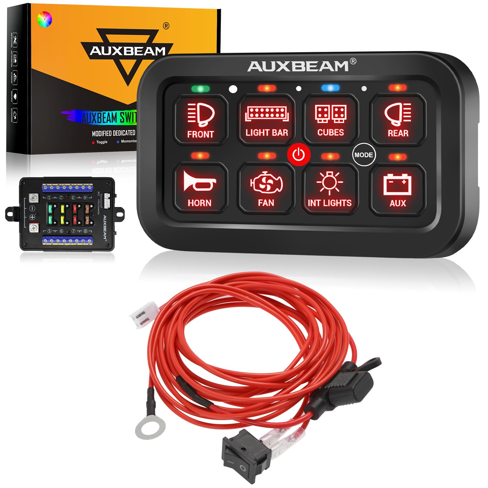 Auxbeam 8ギャングスイッチパネル BA80 新品未開封品 Auxbeam 8