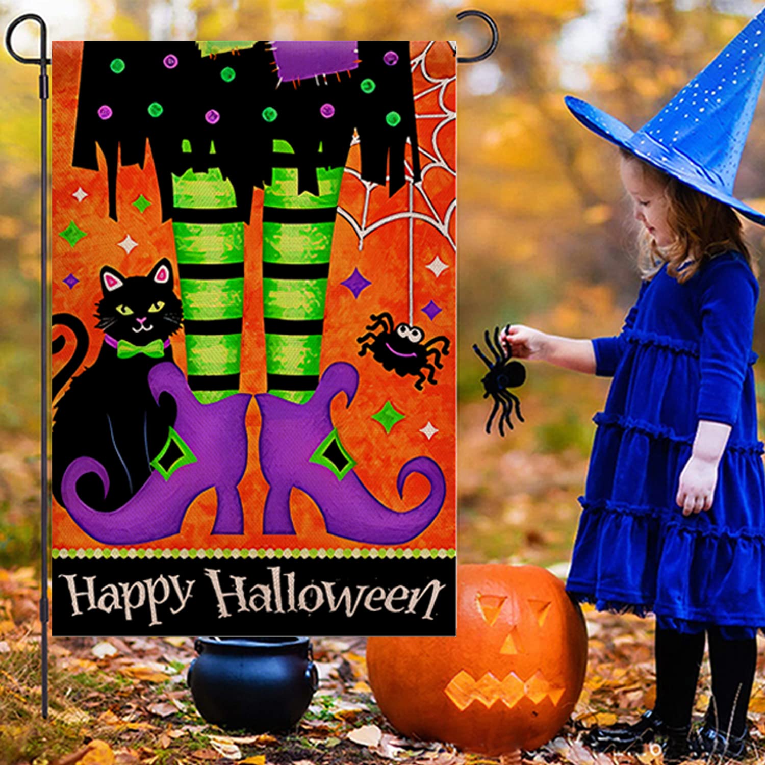 Drapeau De Jardin Floral D'Halloween 30,5 X 45,7 Cm Petit A 811996