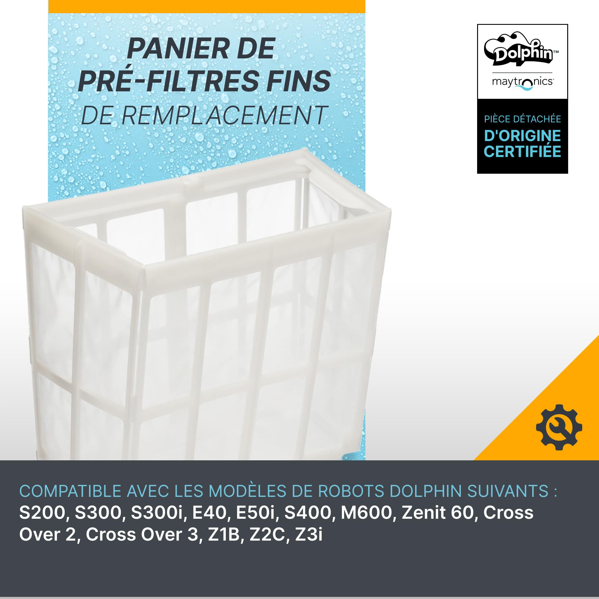Dolphin Pièce détachée certifiée Panier de pré-filtres Fins - Référence 9983106-R1