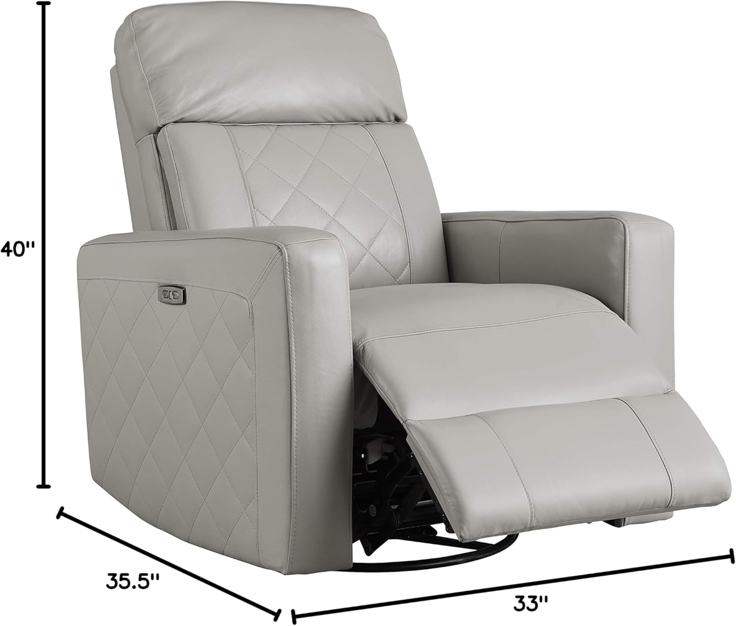 Westwood Design Soho Leather Power Recliner,Cloudy Nursery Glider Rocker, Cludy