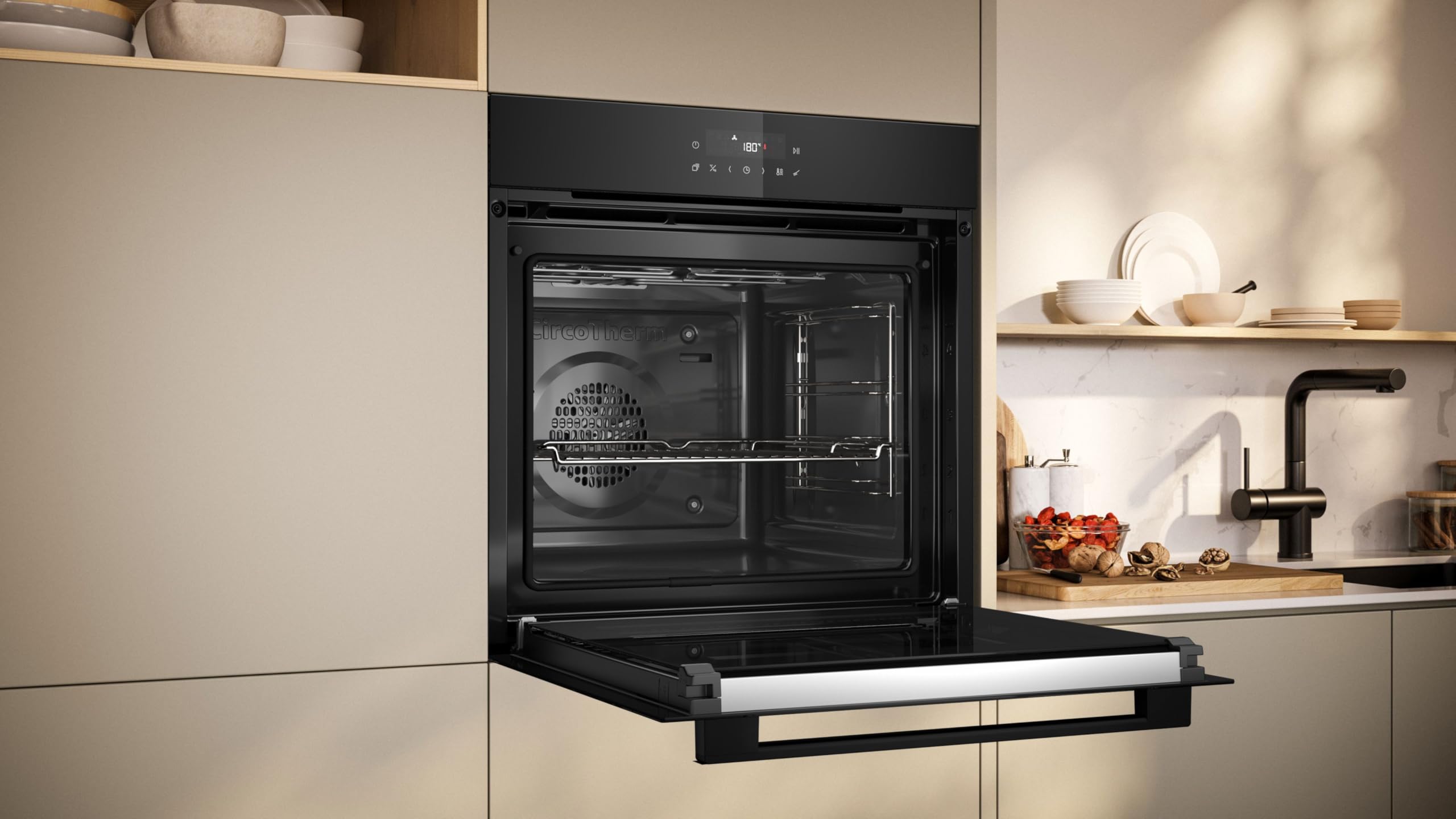 NEFF N30 Einbau-Backofen 60 x 60 cm LED Touch Control 3D Heißluft CircoTherm Air Fry Pyrolyse Schwarz