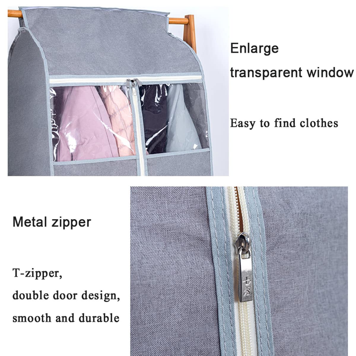 Bolsas De Ropa Para Colgar Largas, Funda Protectora Para Ropa Con Ventana Transpransparente Grande, Fundas Para Bolsas De Almacenamiento Para Abrigos, Chaquetas, Vestido De Novia, 78×52×85cm