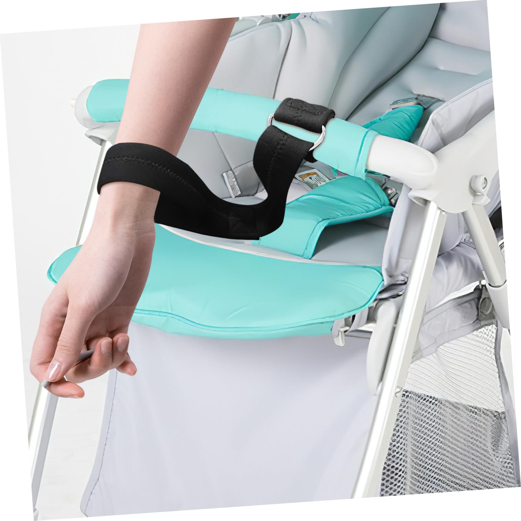 GALPADA Dragonne de Sécurité pour Poussette Bébé en Néoprène, Bracelet Anti-perte Réglable, Bande Sécurisée pour Poussette et Panier D'achat, Brassard Pratique pour Promenade,